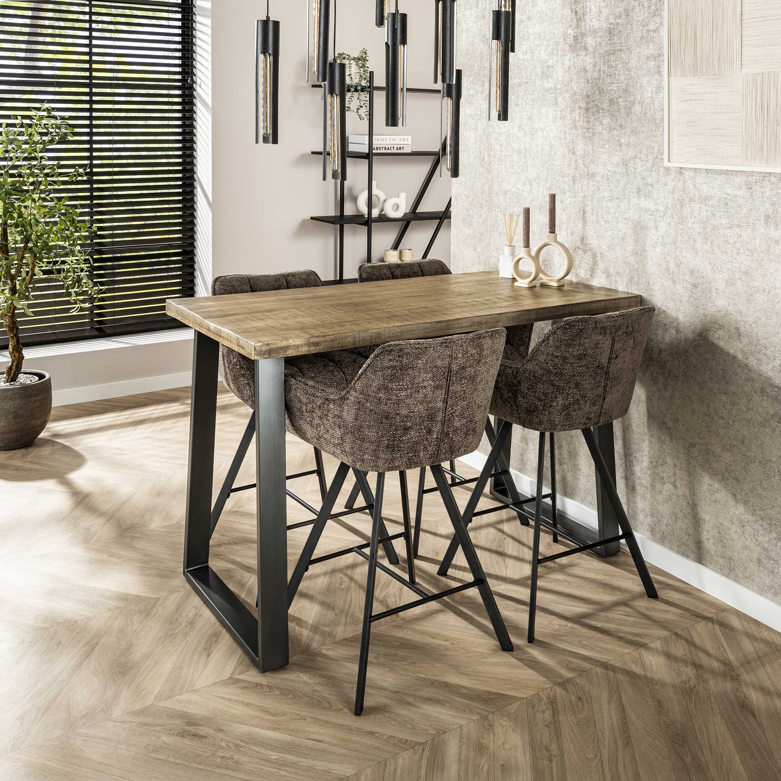 Silla de bar Raster giratoria - embalado por 2 - Hoven taupe