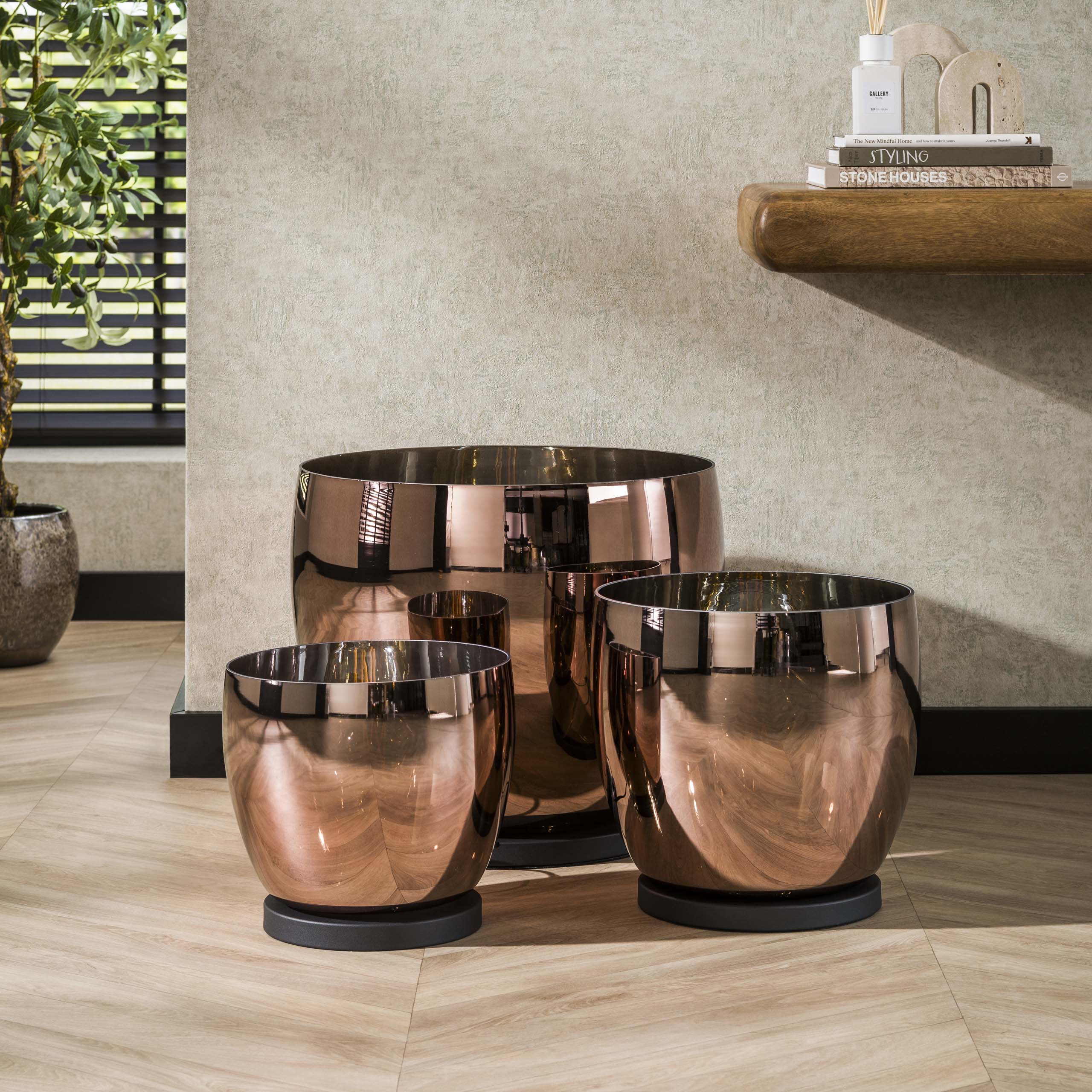 Lámpara de pie UP XXL 1 luz - vidrio cobre