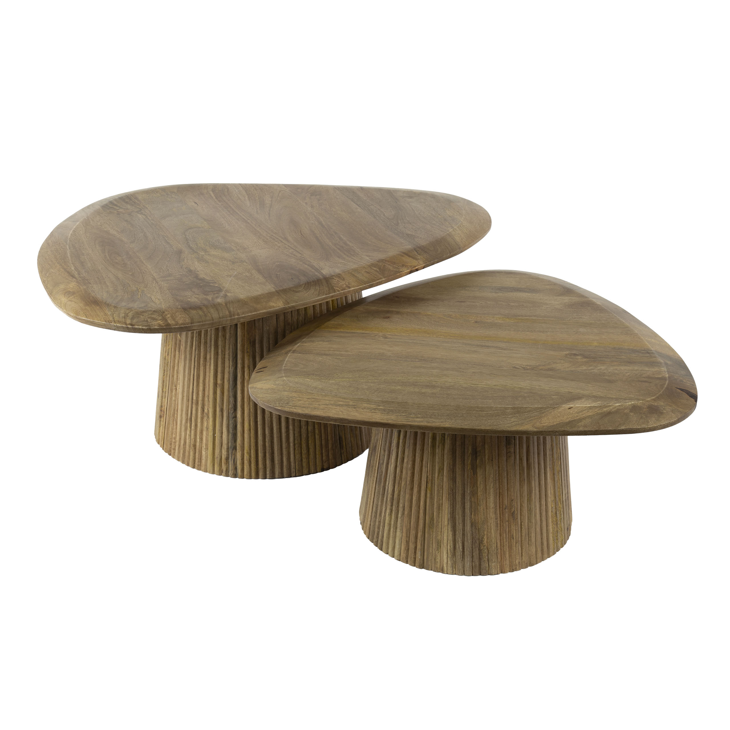 Mesa de centro triangular Wave - juego de 2 - Mango macizo