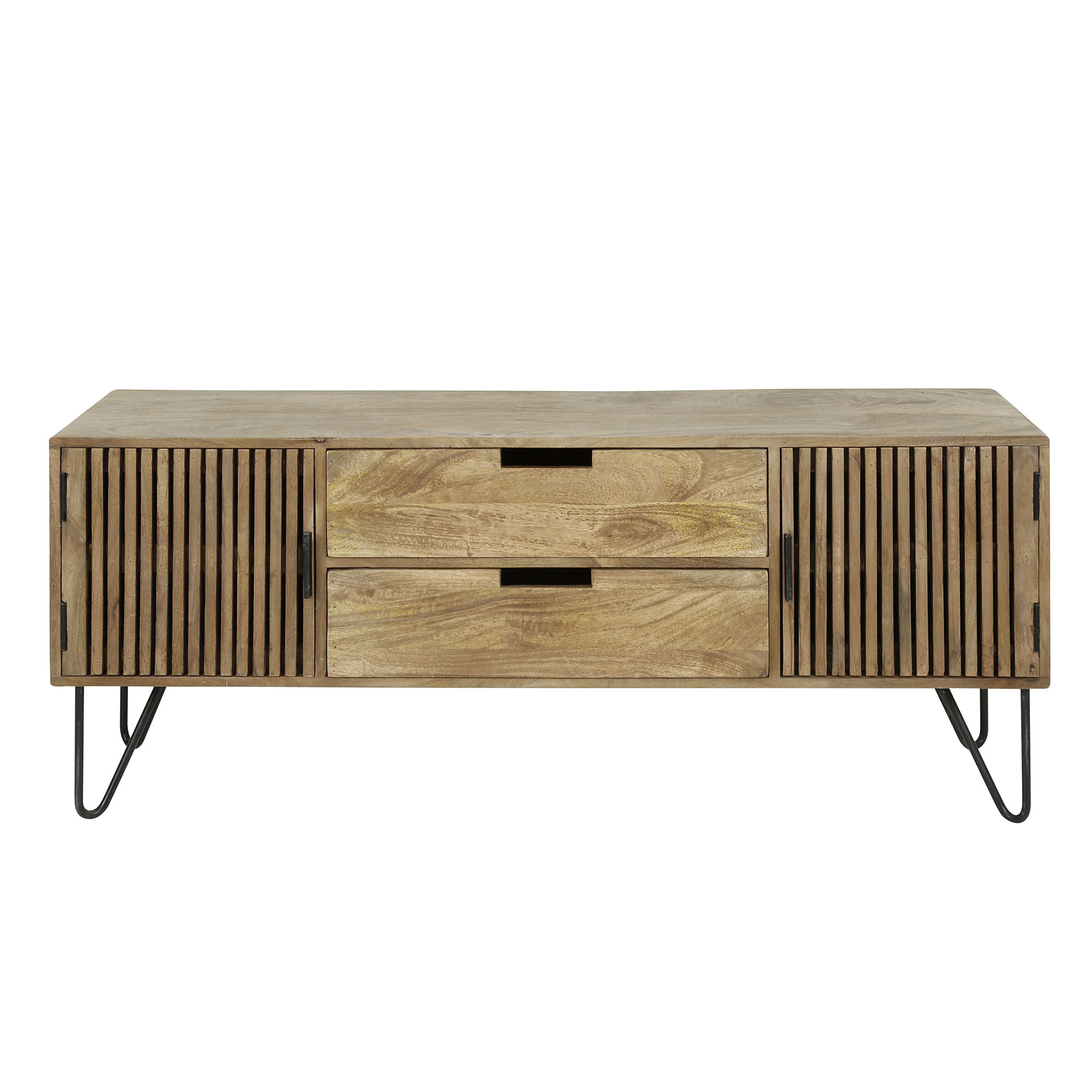 Mueble TV tweak 2 cajones 2 puertas - Mango macizo color arena