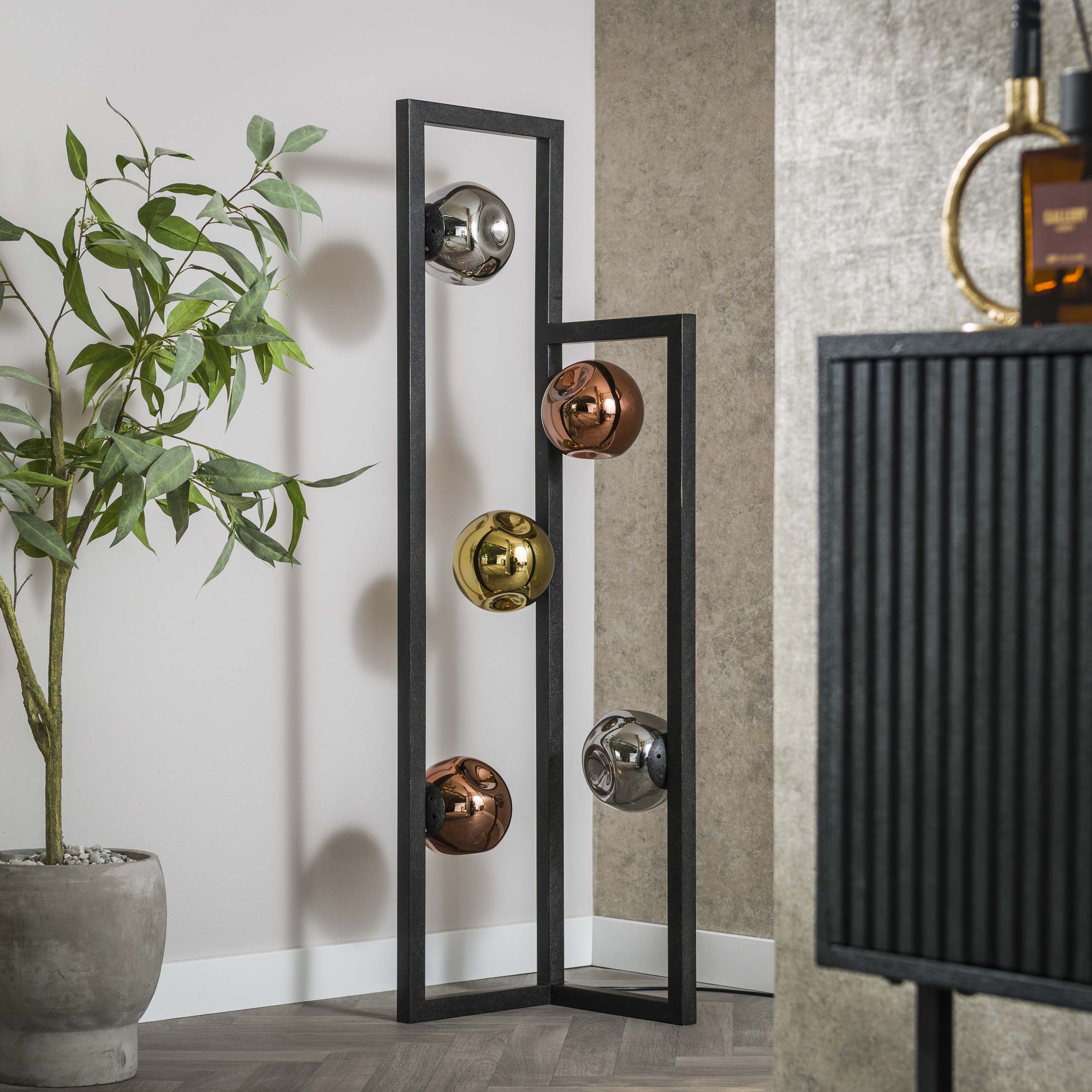 Lámpara de pie Stellar 5 luces negro ártico