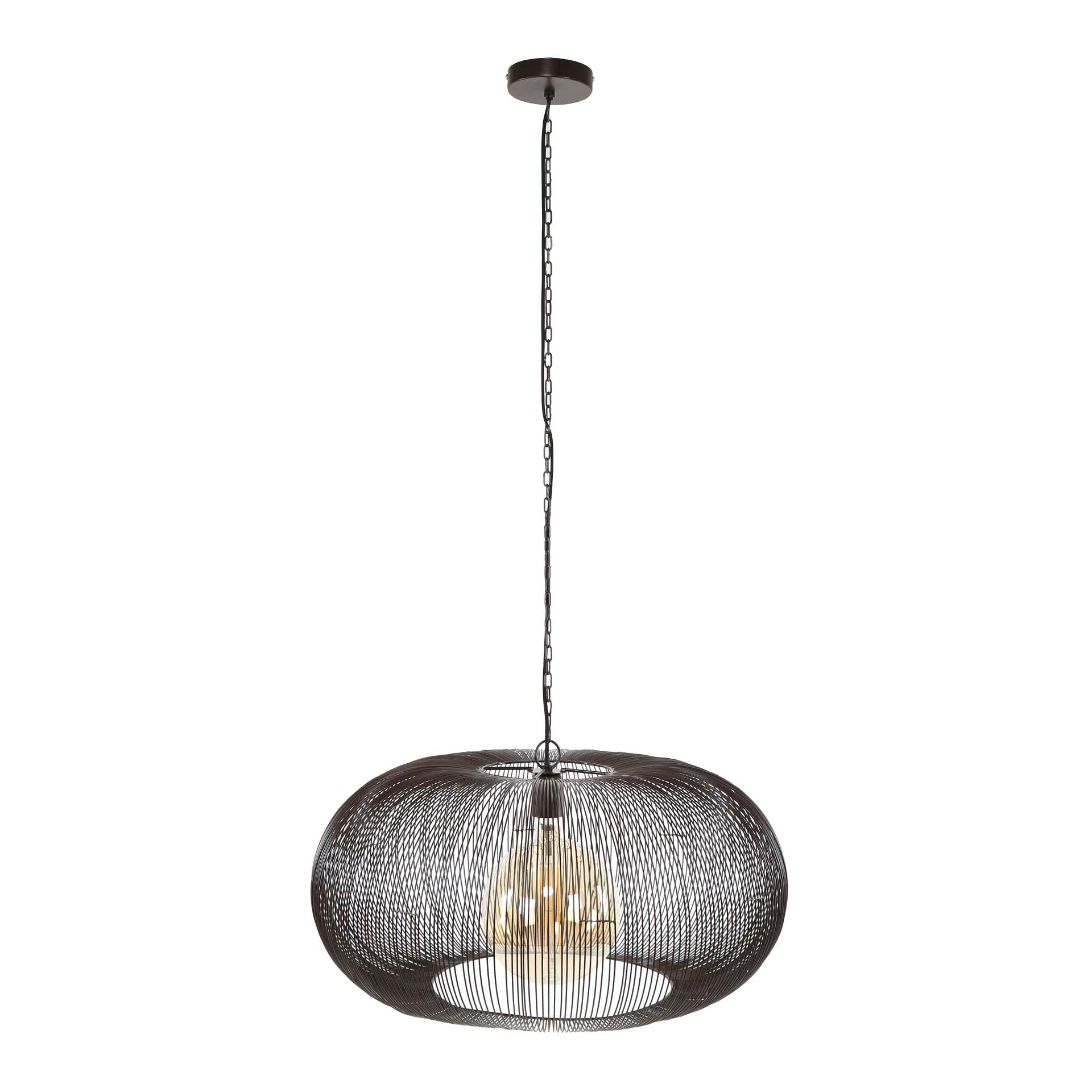 Lámpara colgante Ø70 cobre twist / Níquel negro