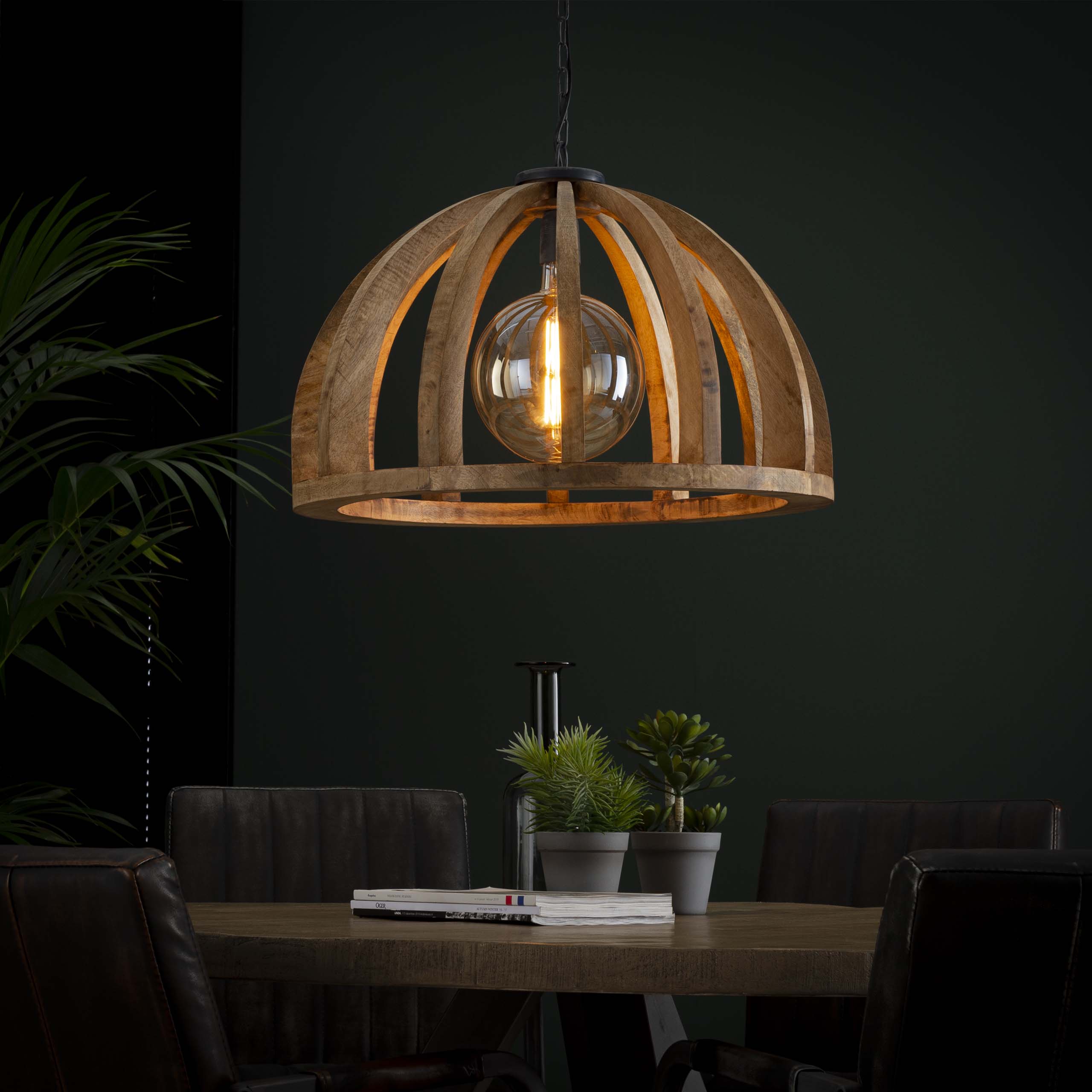 Lámpara colgante Orba 1 luz Ø60 cm - Mango macizo