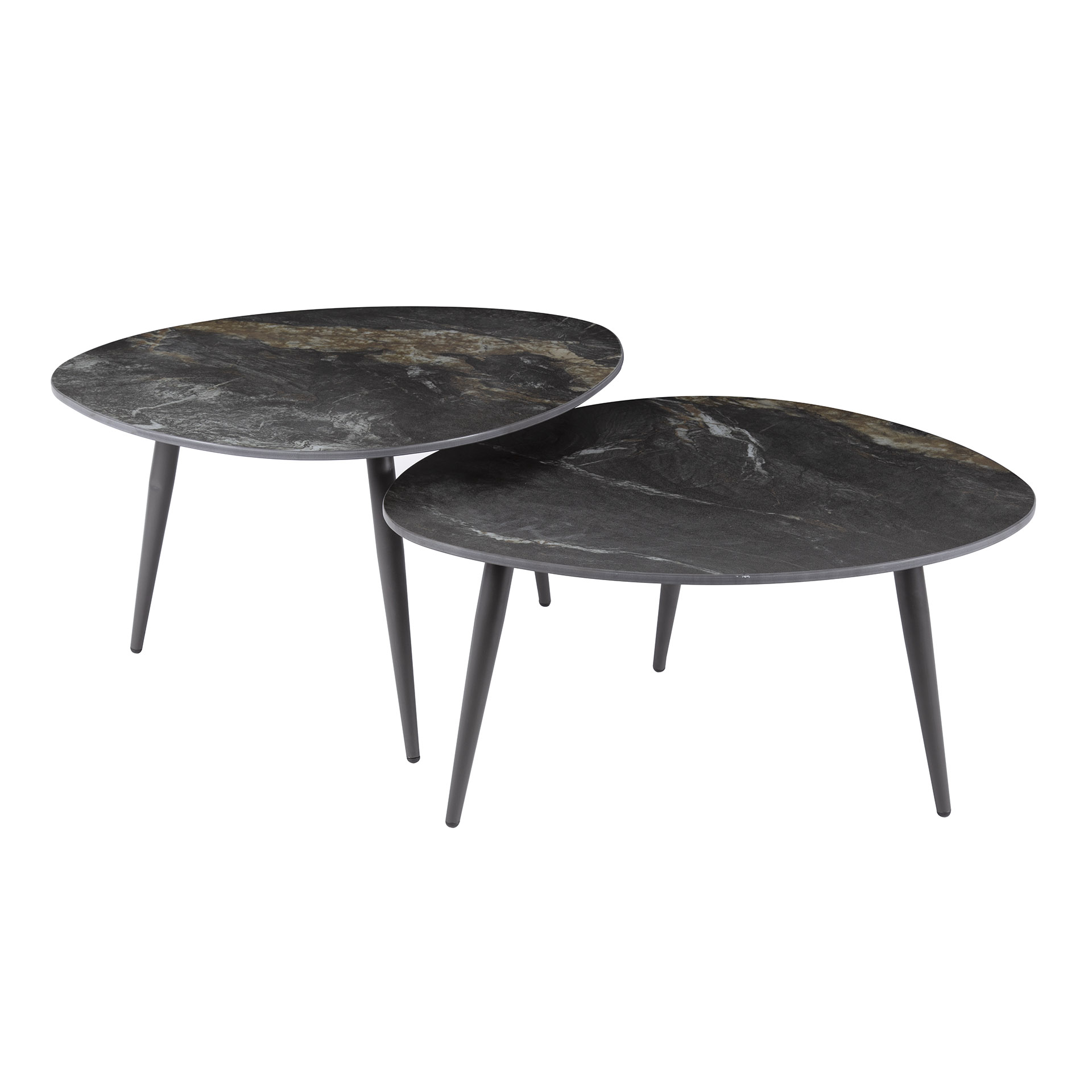 Mesa de centro Fossil organic - juego de 2 - Cerámica