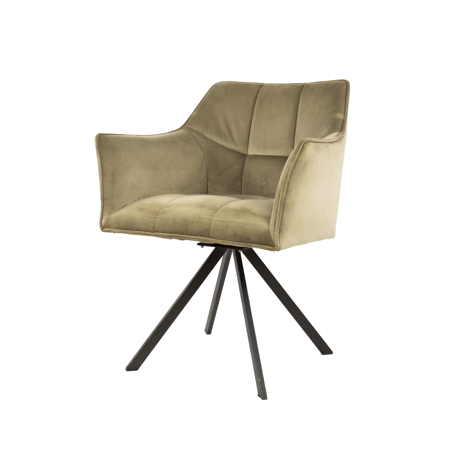 Sillón de rejilla giratorio. VPE2 / Terciopelo champán