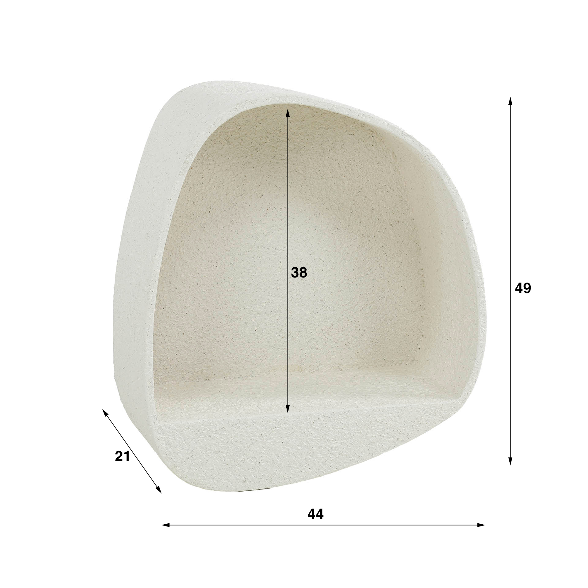 Estante de pared piedra ancho / Compuesto de mármol