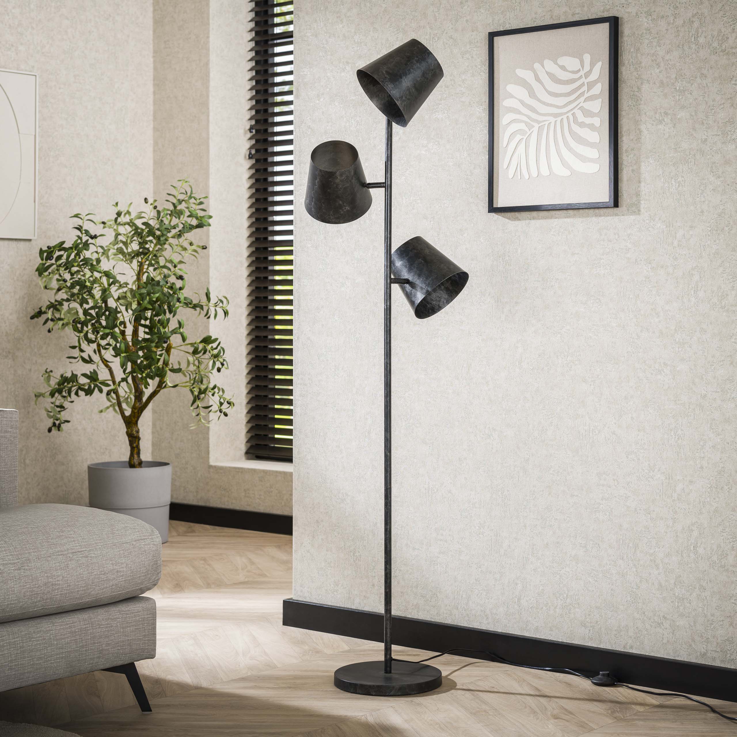 Floor lamp Kinetic 3-light - Charcoal