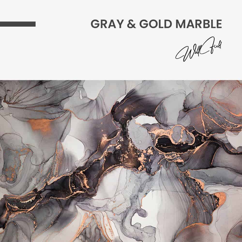 Grey & Gold Abstract Marble – Vidrio