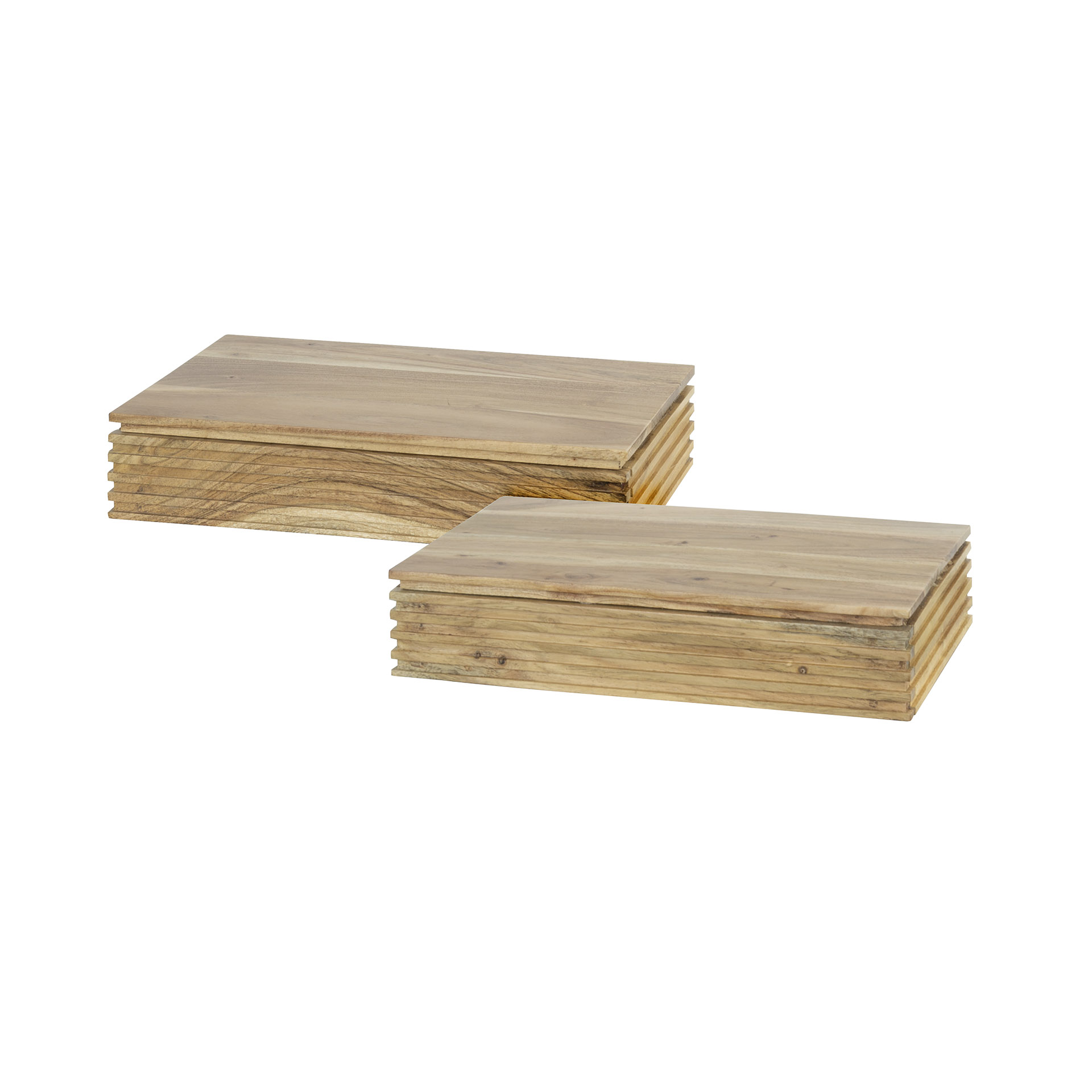 Mesita de noche Layer L 1 cajón - juego de 2 - Acacia maciza