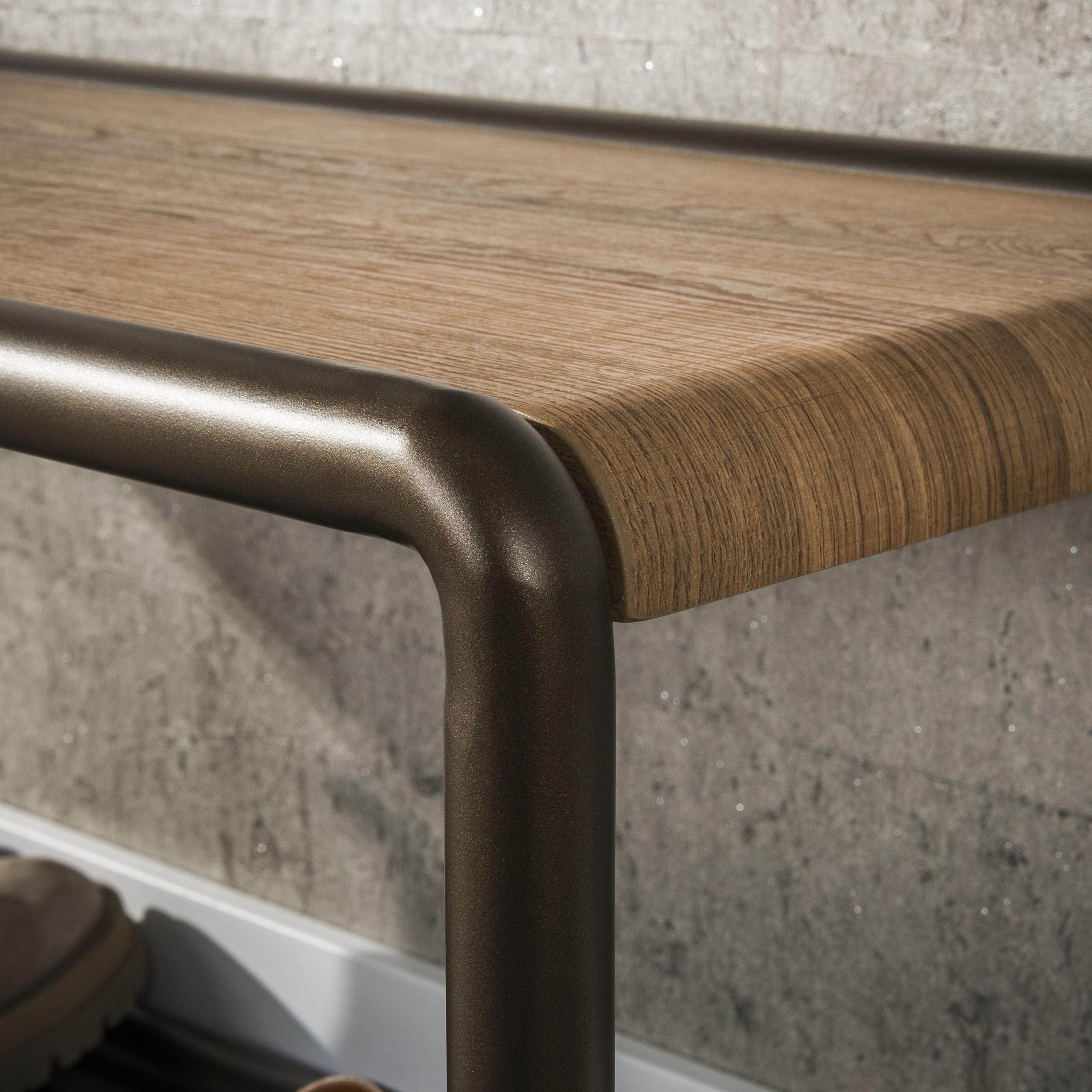 Banco de zapatos Luno Drift marrón - banco de almacenamiento