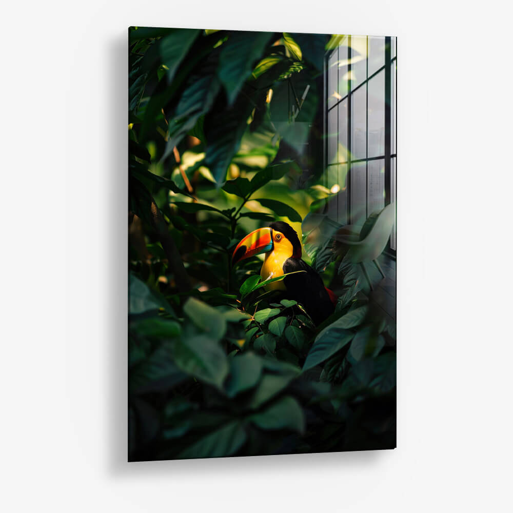 Tucan between the Leaves – Vidrio