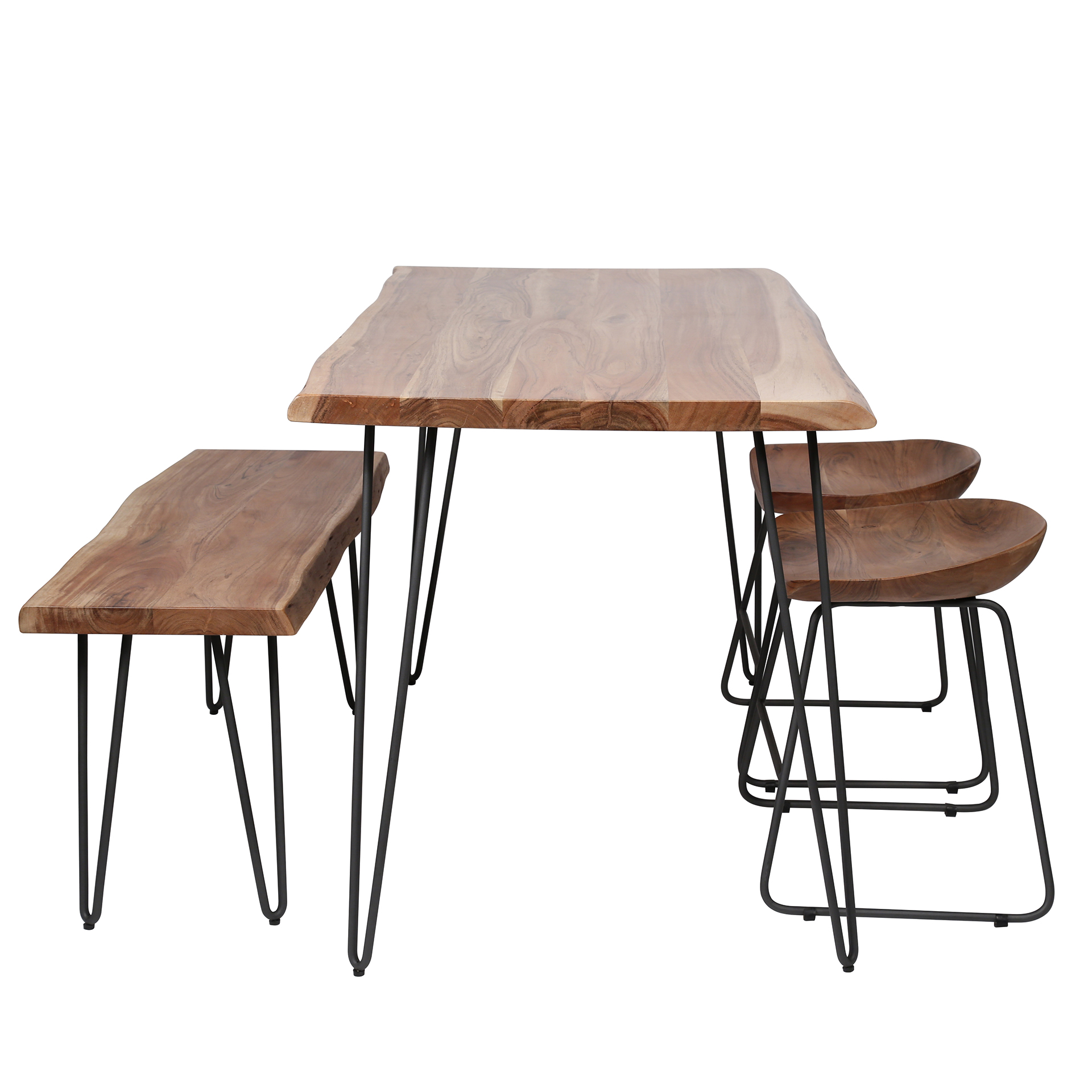 Borde mesa de comedor 130 / Acacia maciza natural