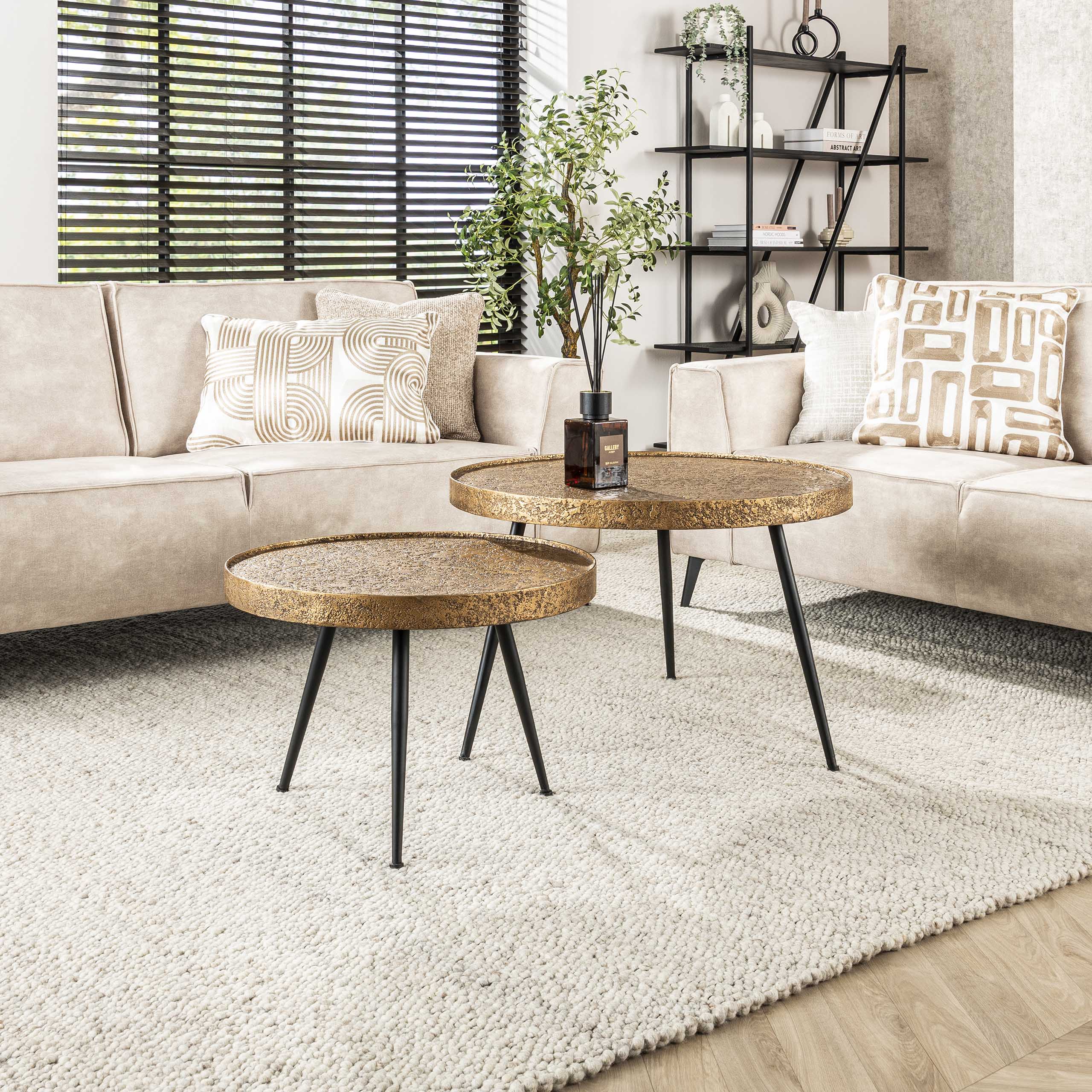 Mesa de centro Acier oro Ø55 juego/2