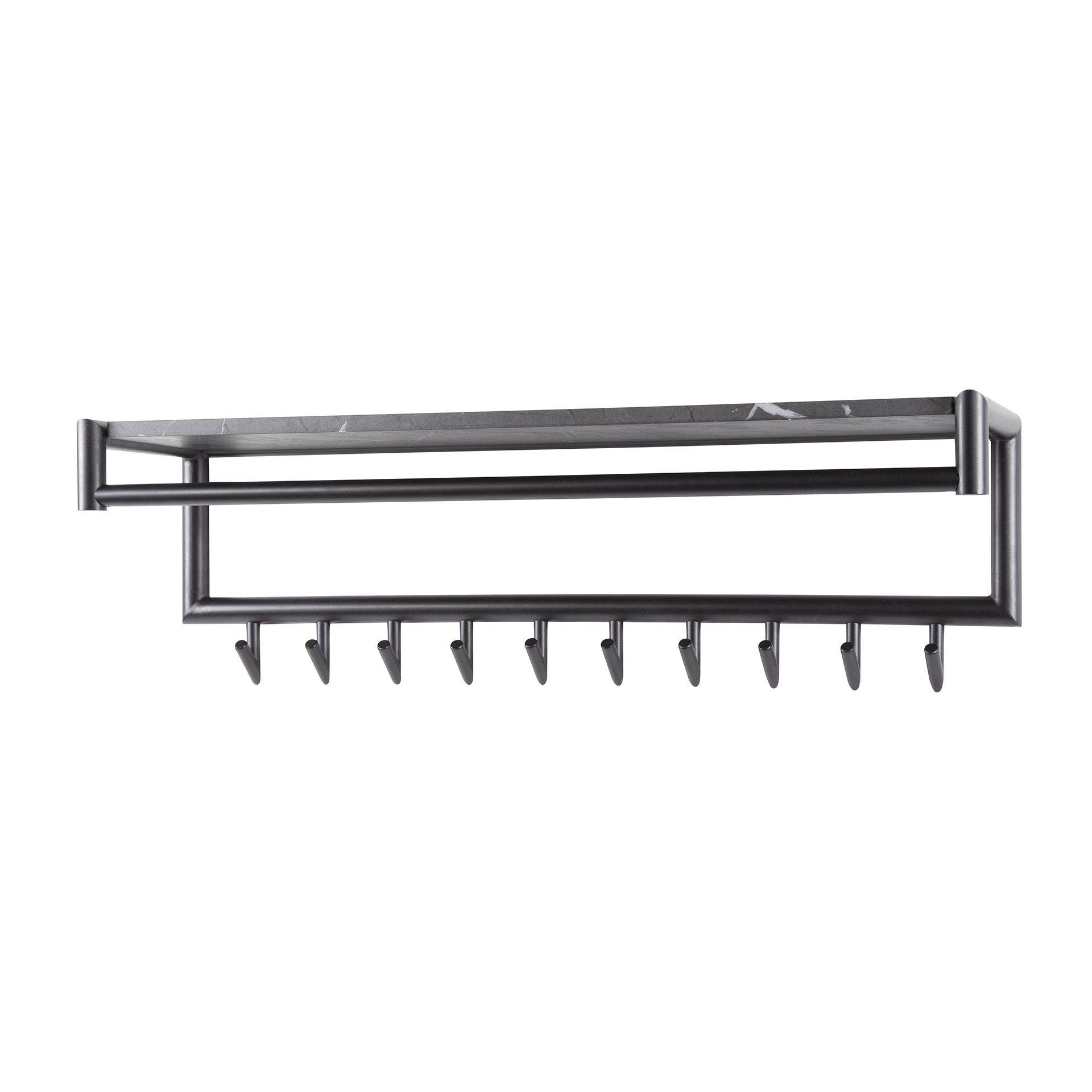 Coat rack Tenaro rod & hat shelf 10 hooks - graphite