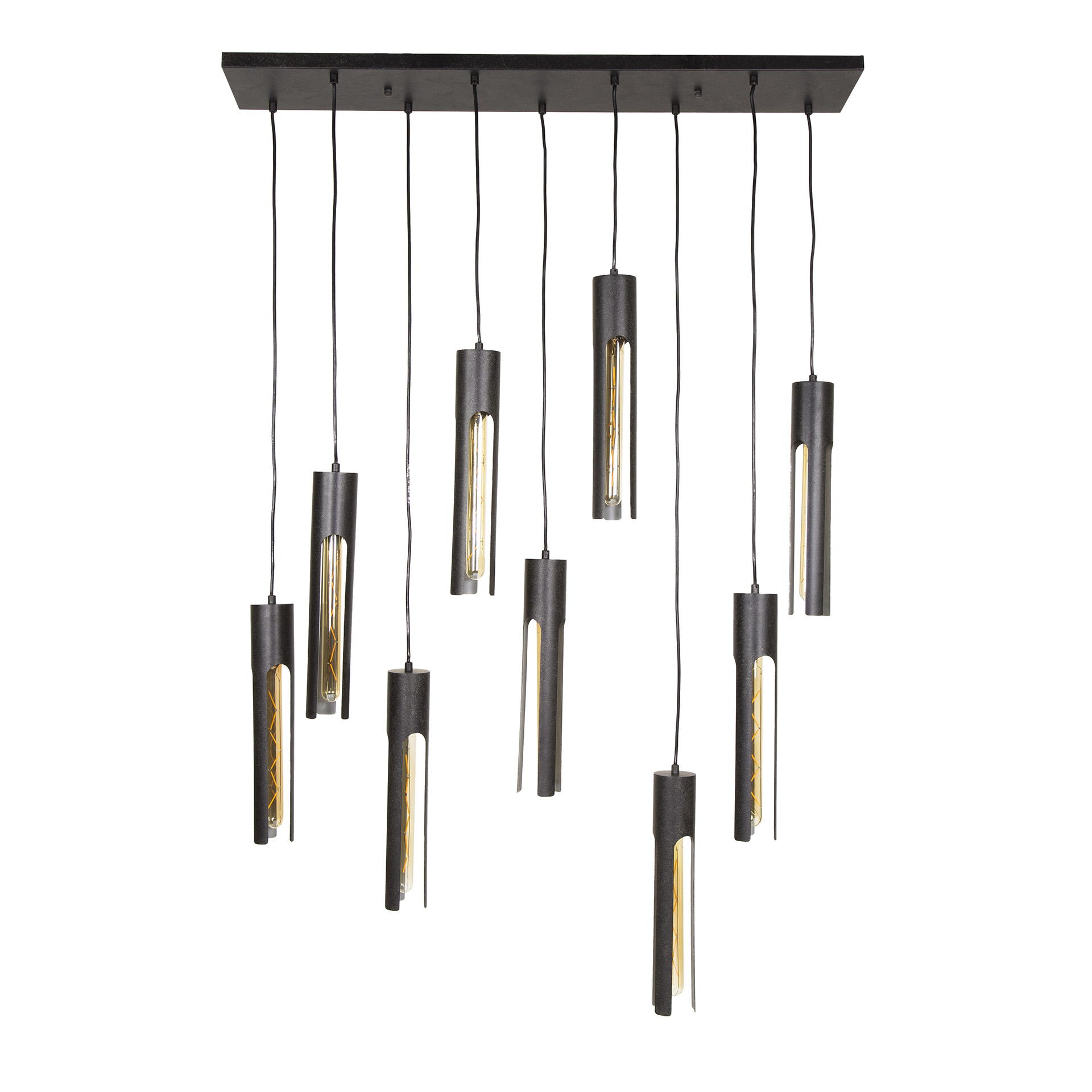 Lámpara colgante tubo 5+4 / negro Artic