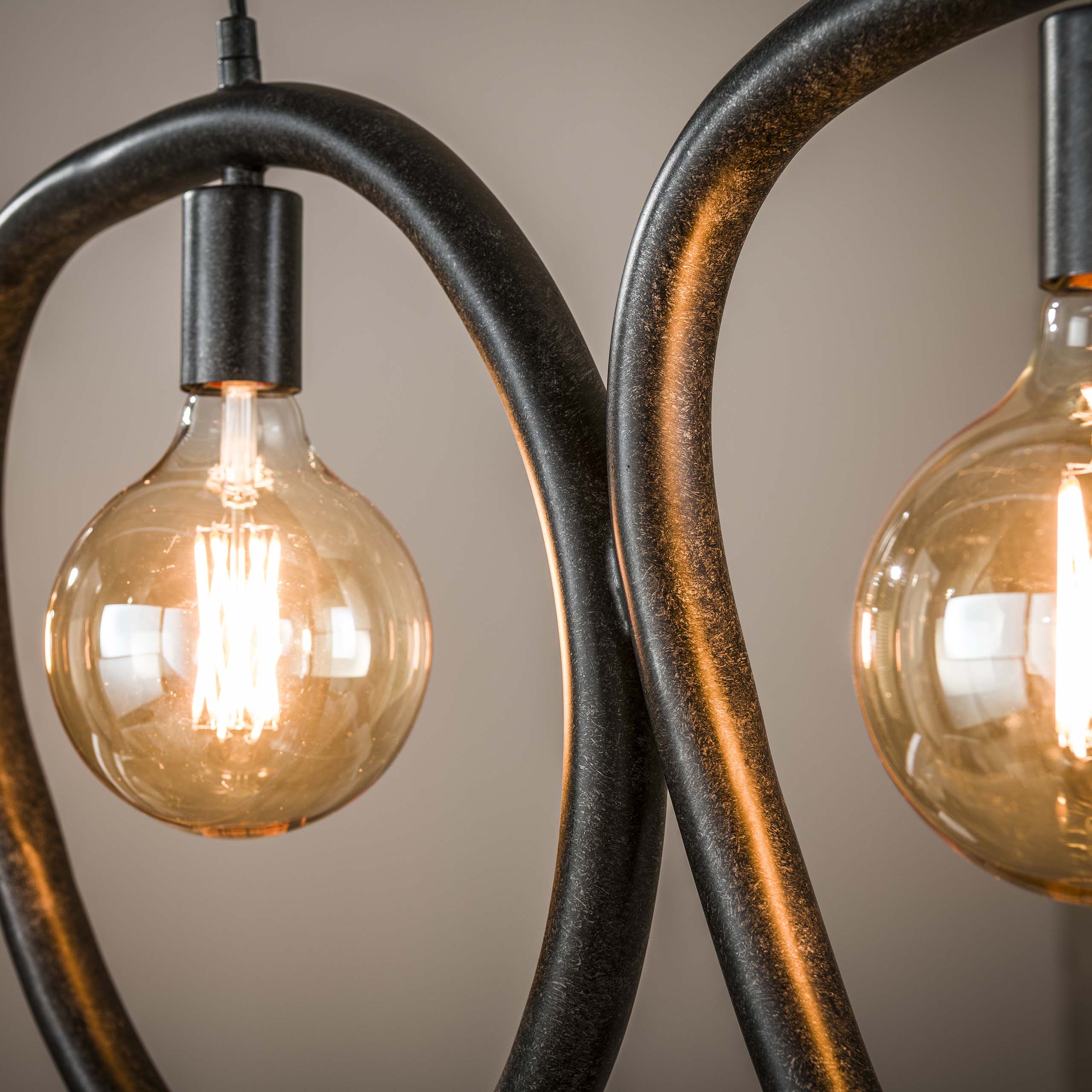 Lámpara colgante Pebble 4 luces - Negro ártico