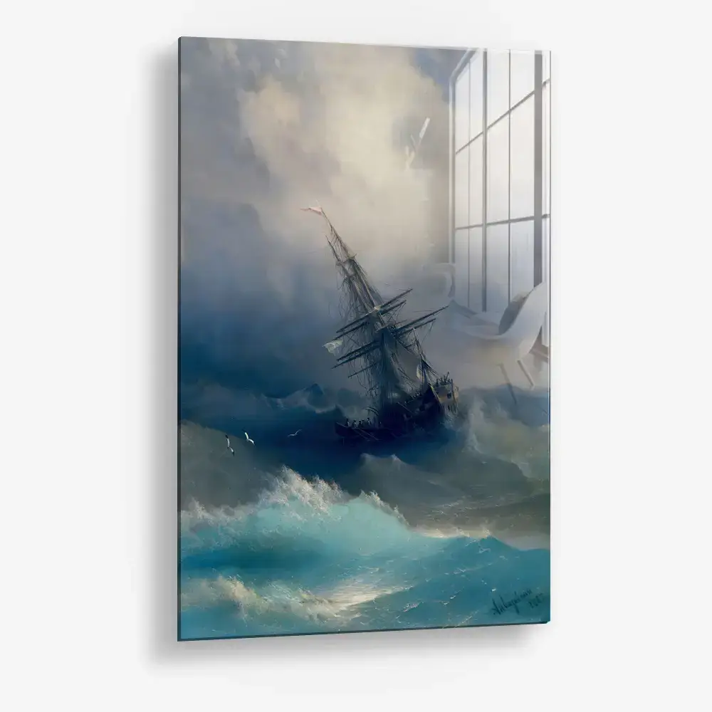 Ship in the Stormy Sea – Vidrio