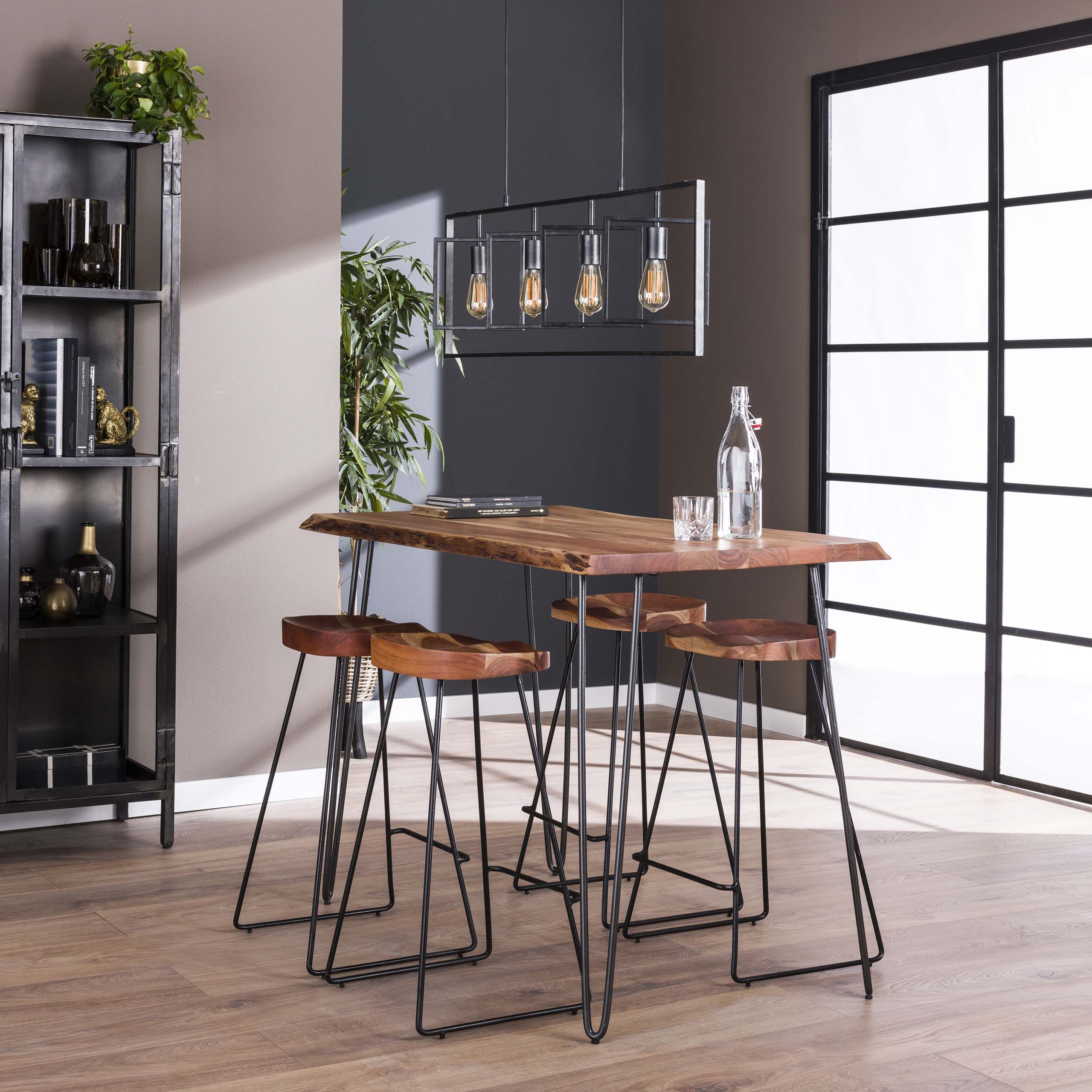 Borde de mesa de bar 130 / Acacia maciza natural