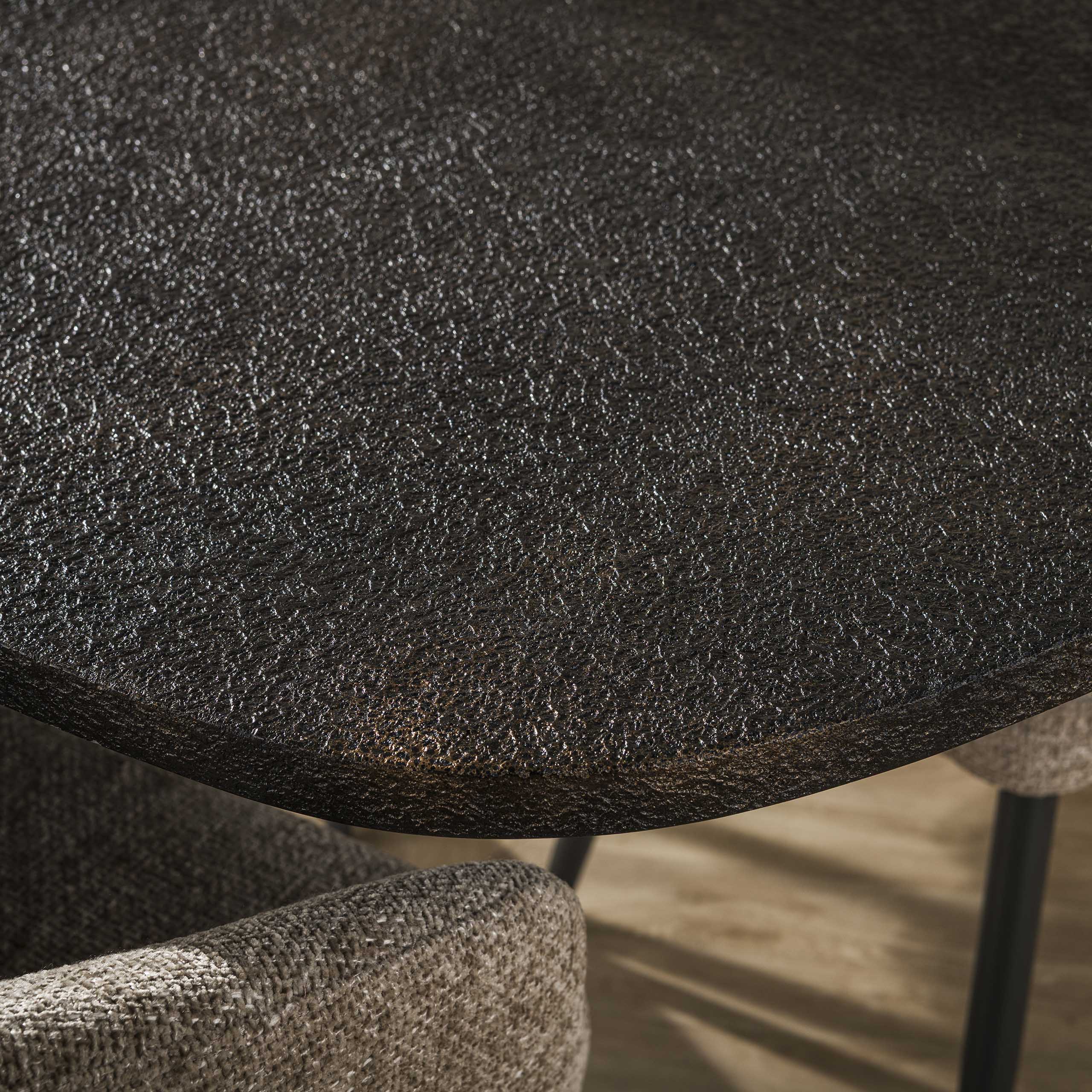 Mesa de comedor ovalada danesa metálica 180 cm - Gris