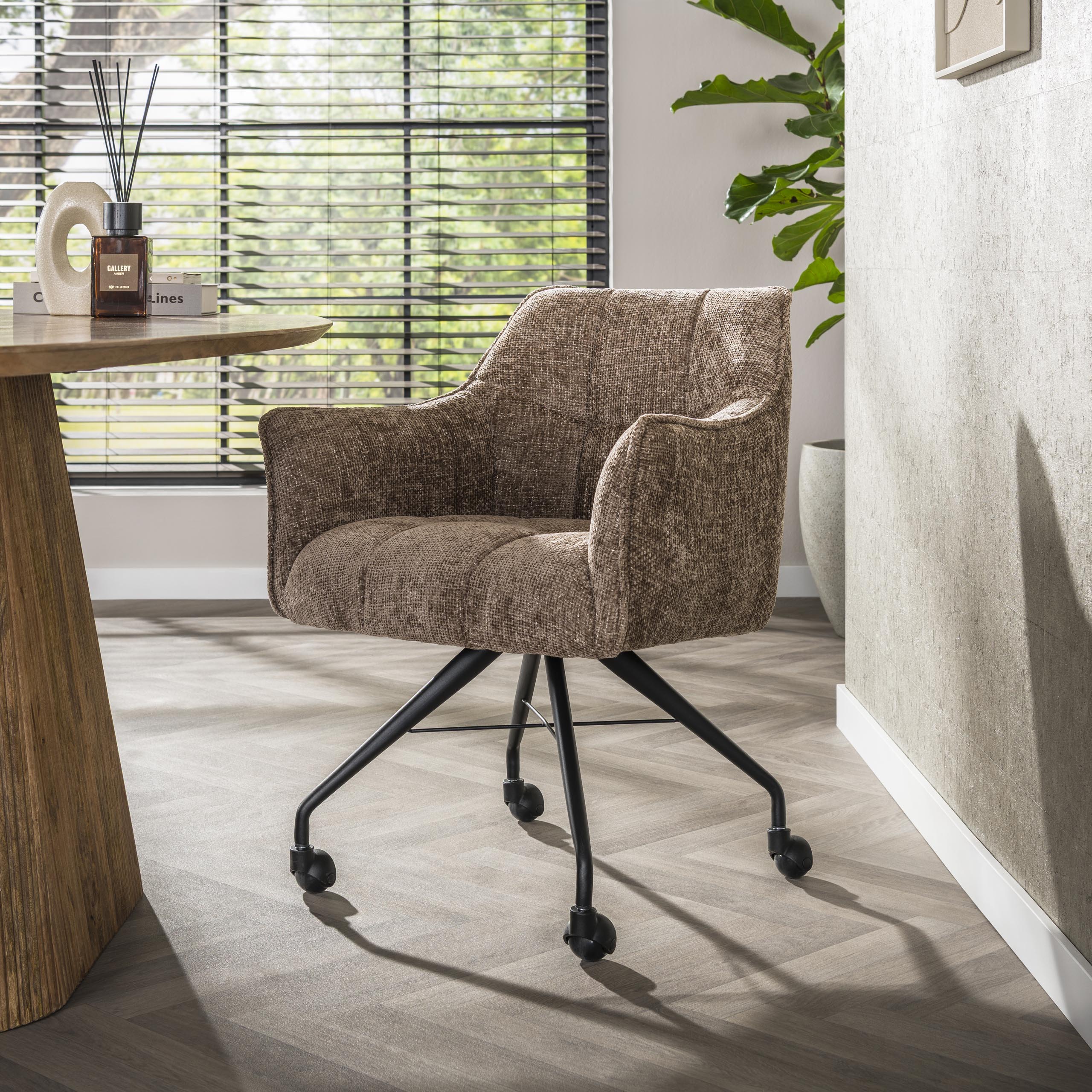 Sillón con ruedas Raster - embalado por 2 - Hoven champagne