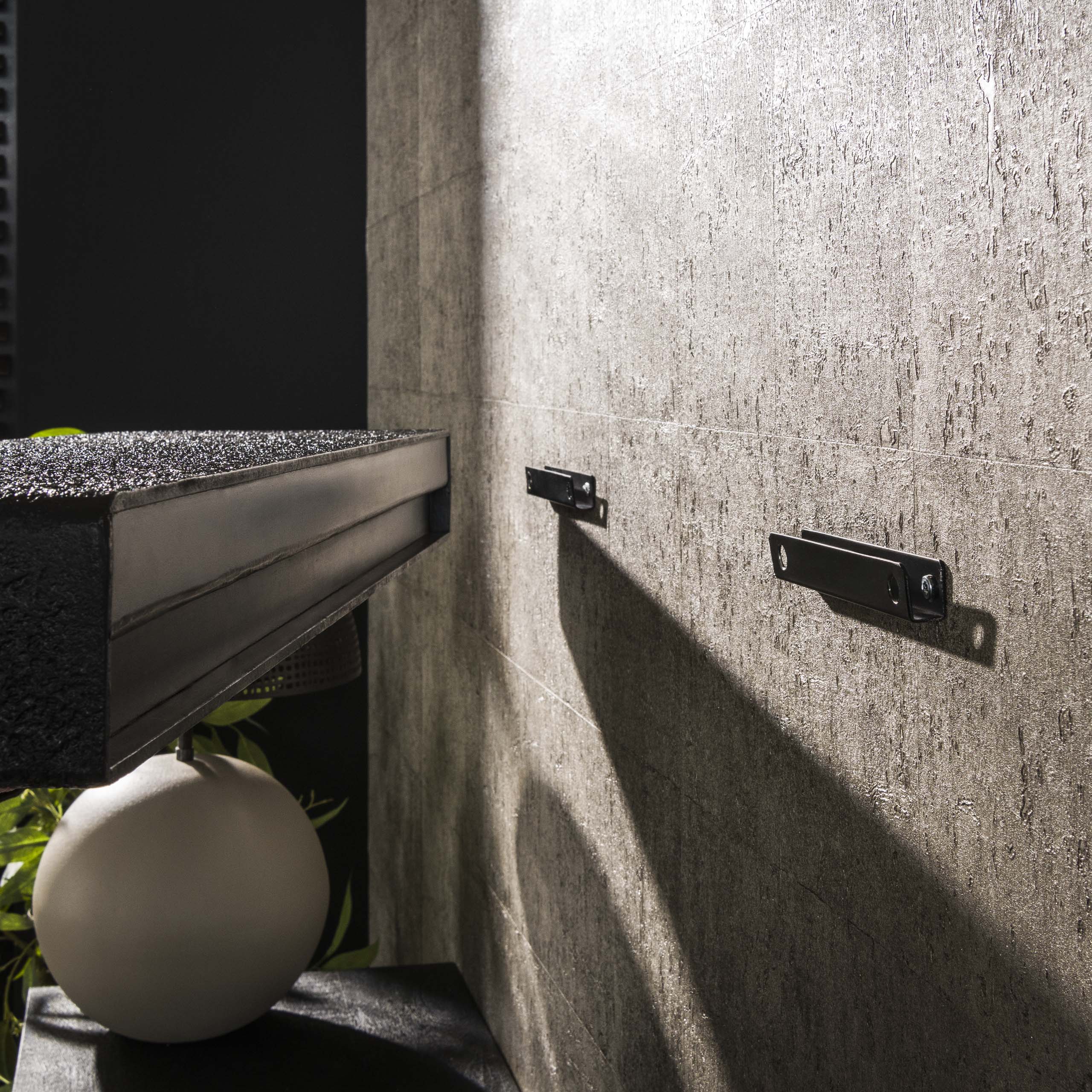 Estante de pared 100cm metalizado / Gris