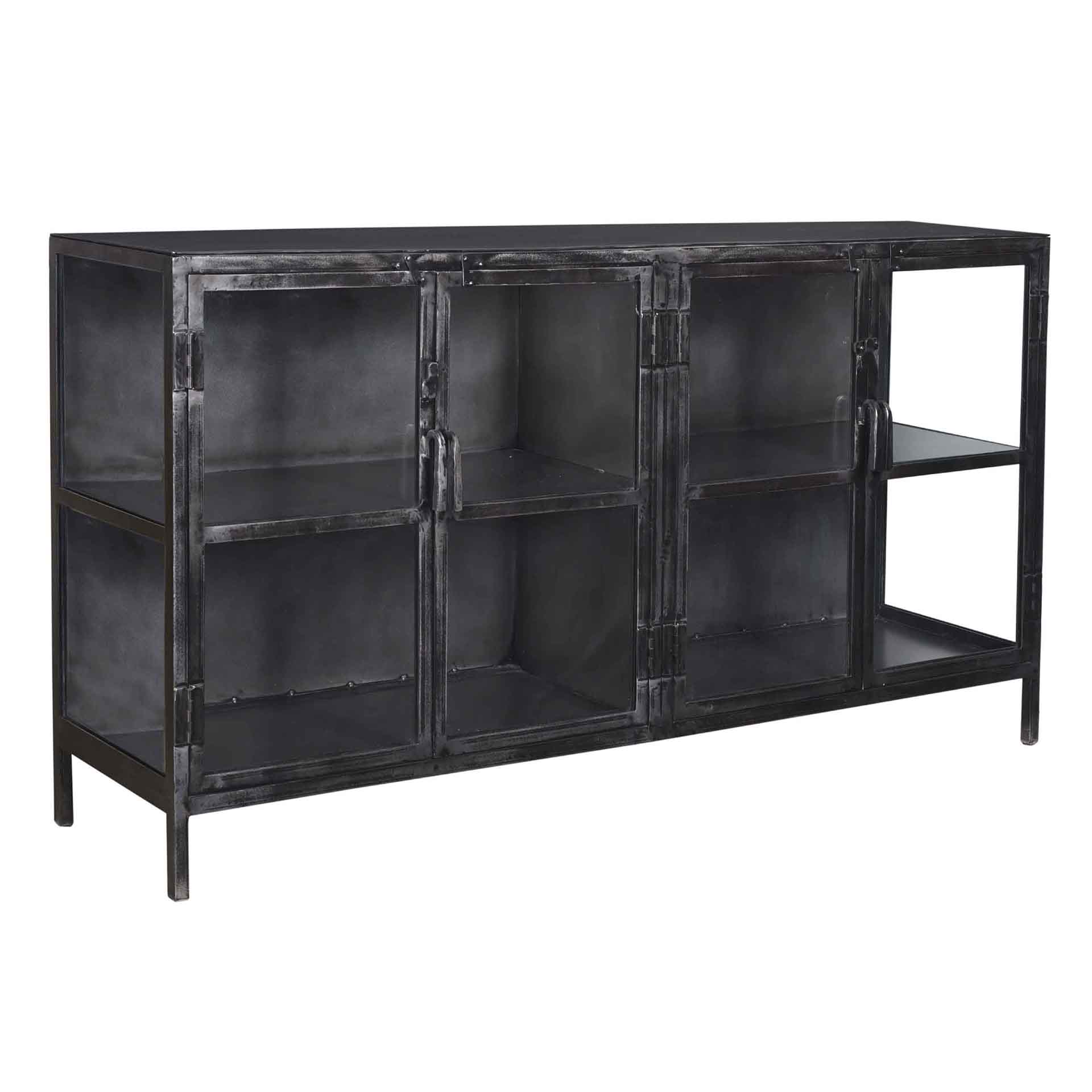 Aparador Rift metal 4 puertas / Gun metal