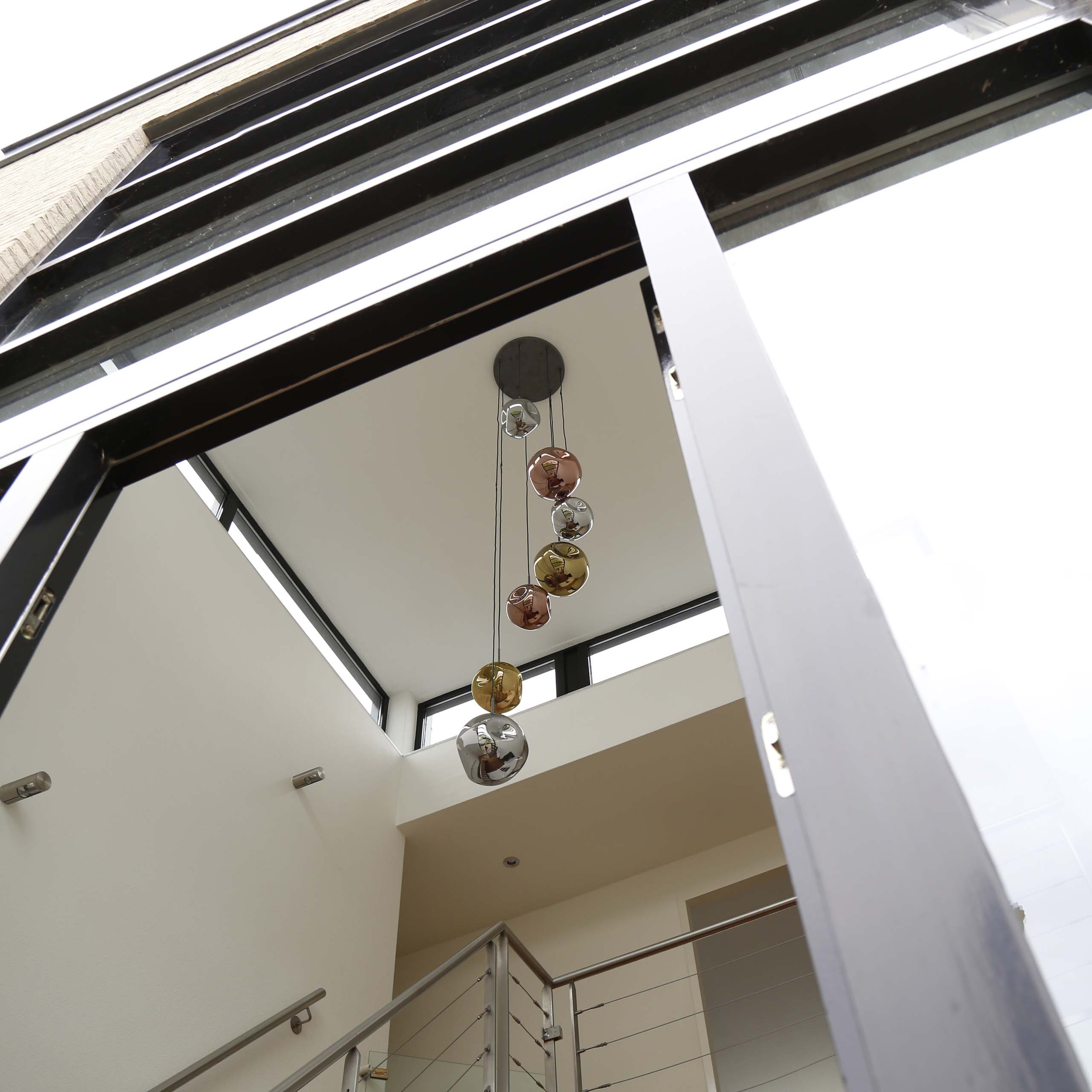 Hanging lamp 7L stepped stellar / Old silver