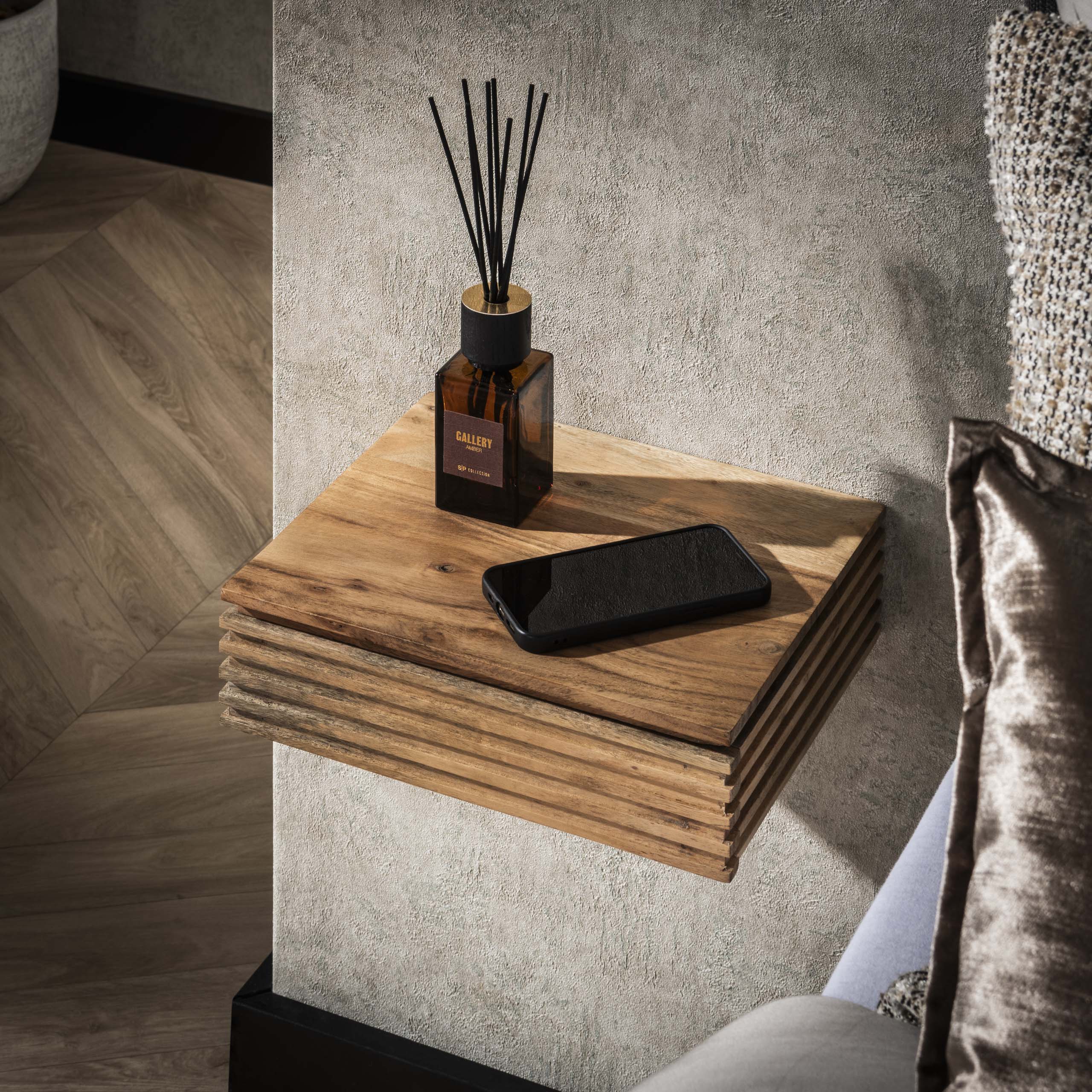 Mesita de noche Layer XS 1 cajón - juego de 2 - Acacia maciza