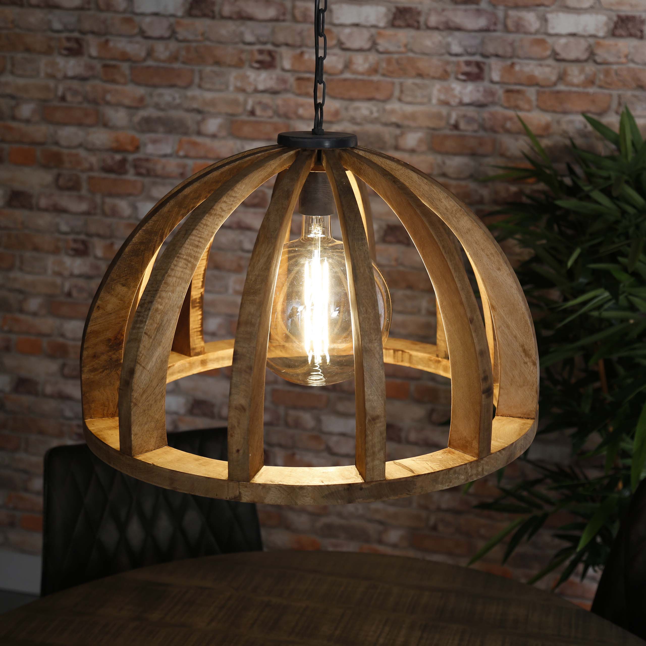Lámpara colgante Orba 1 luz Ø60 cm - Mango macizo