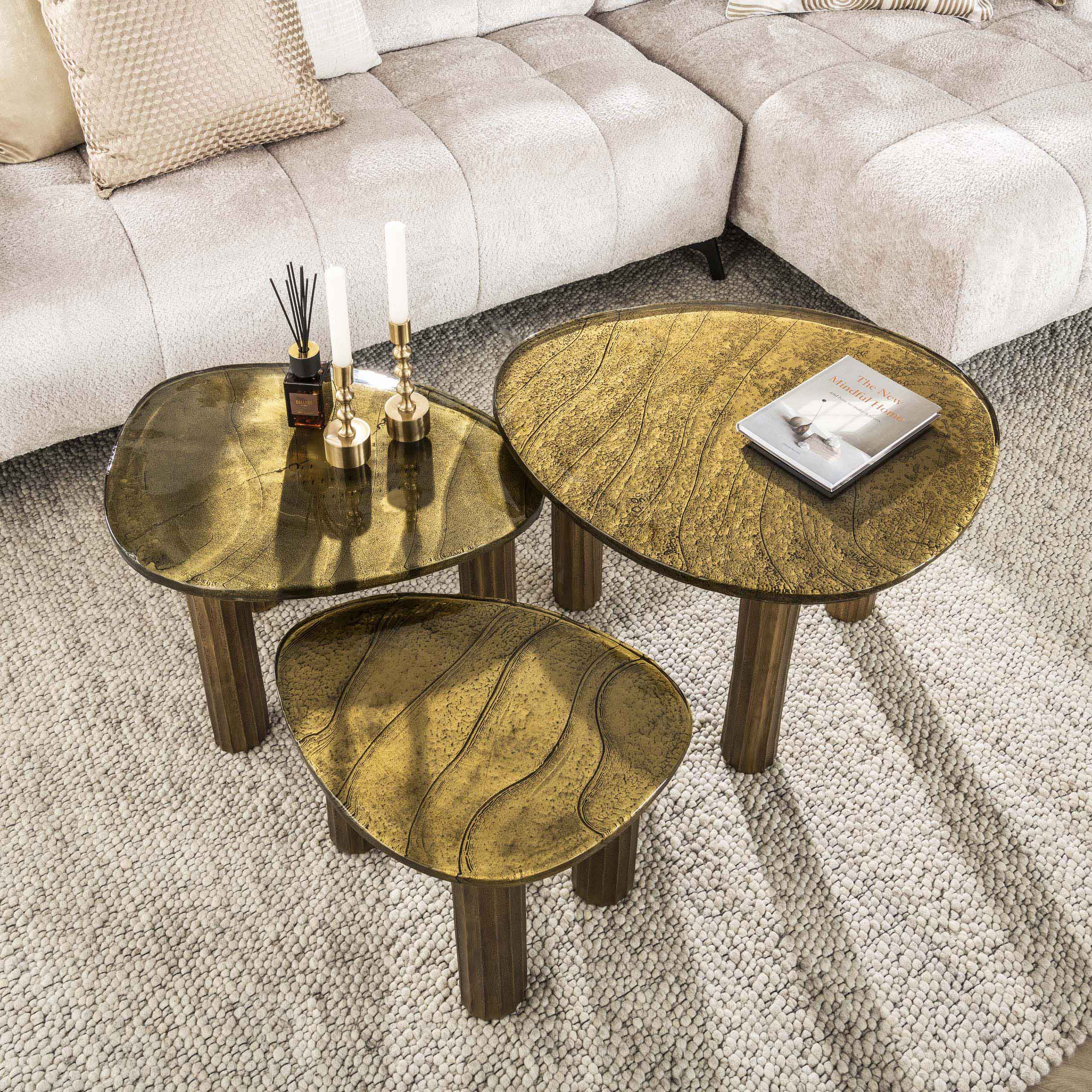 Mesa de centro Eclipse L - Oro antiguo
