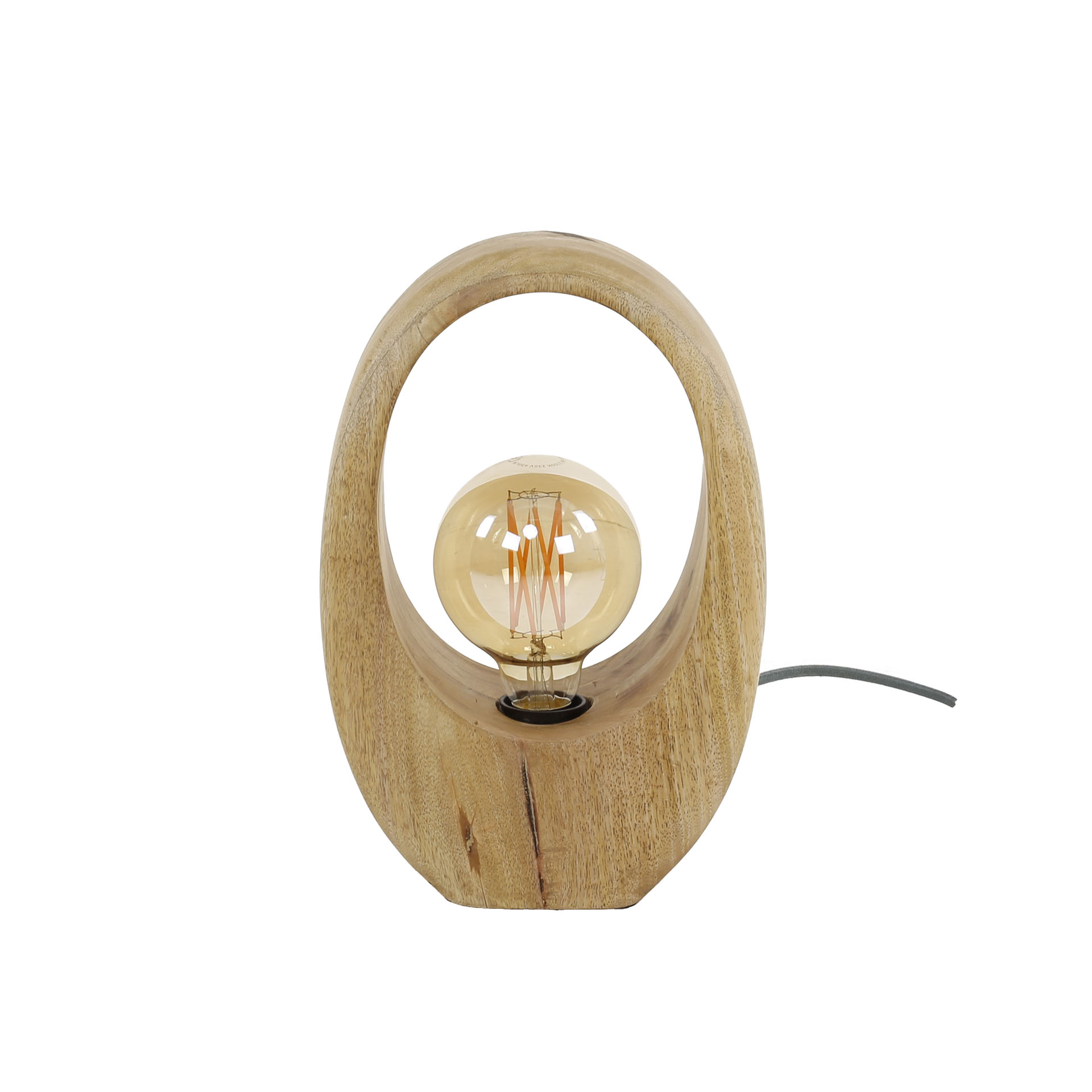 Lámpara de mesa 1L Arco madera / Mango macizo natural