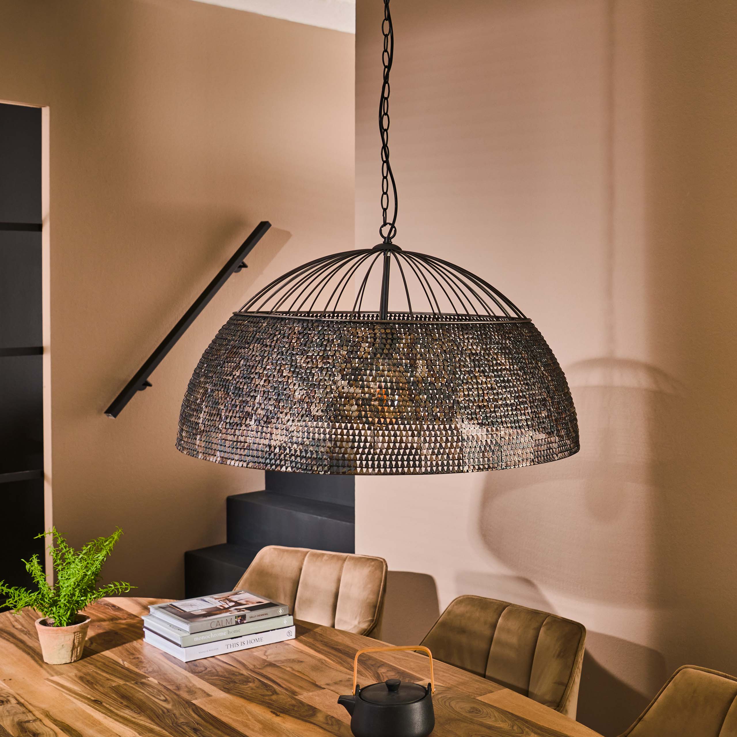 Lámpara colgante Ø80 armadura/Negro marrón