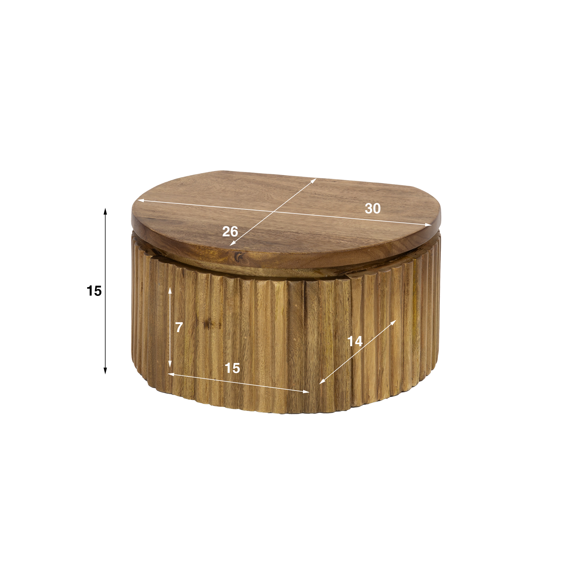 Mesita de noche Wave XS flotante redonda - 1 cajón - Mango arena