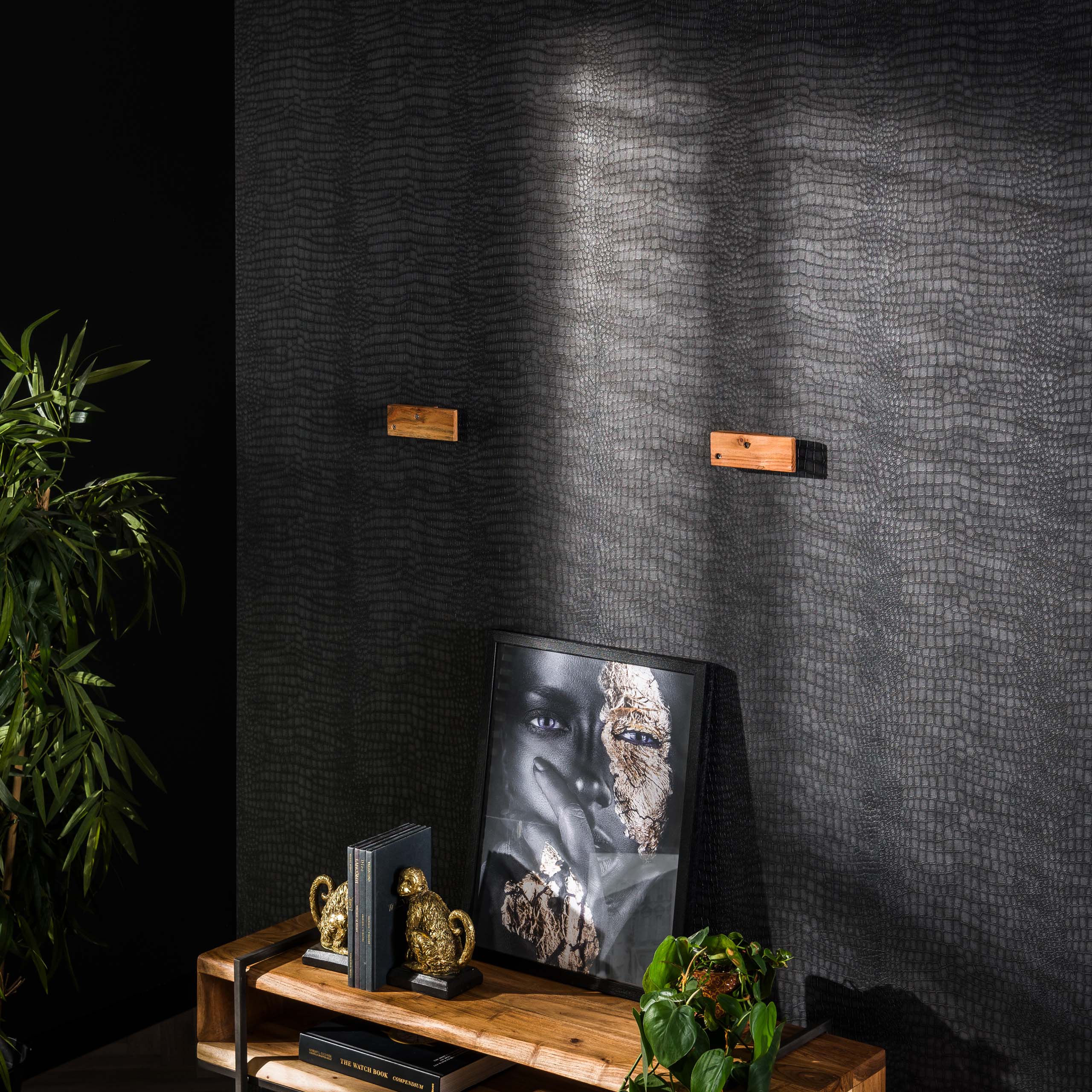 Estante de pared 100 peldaños / Acacia maciza natural