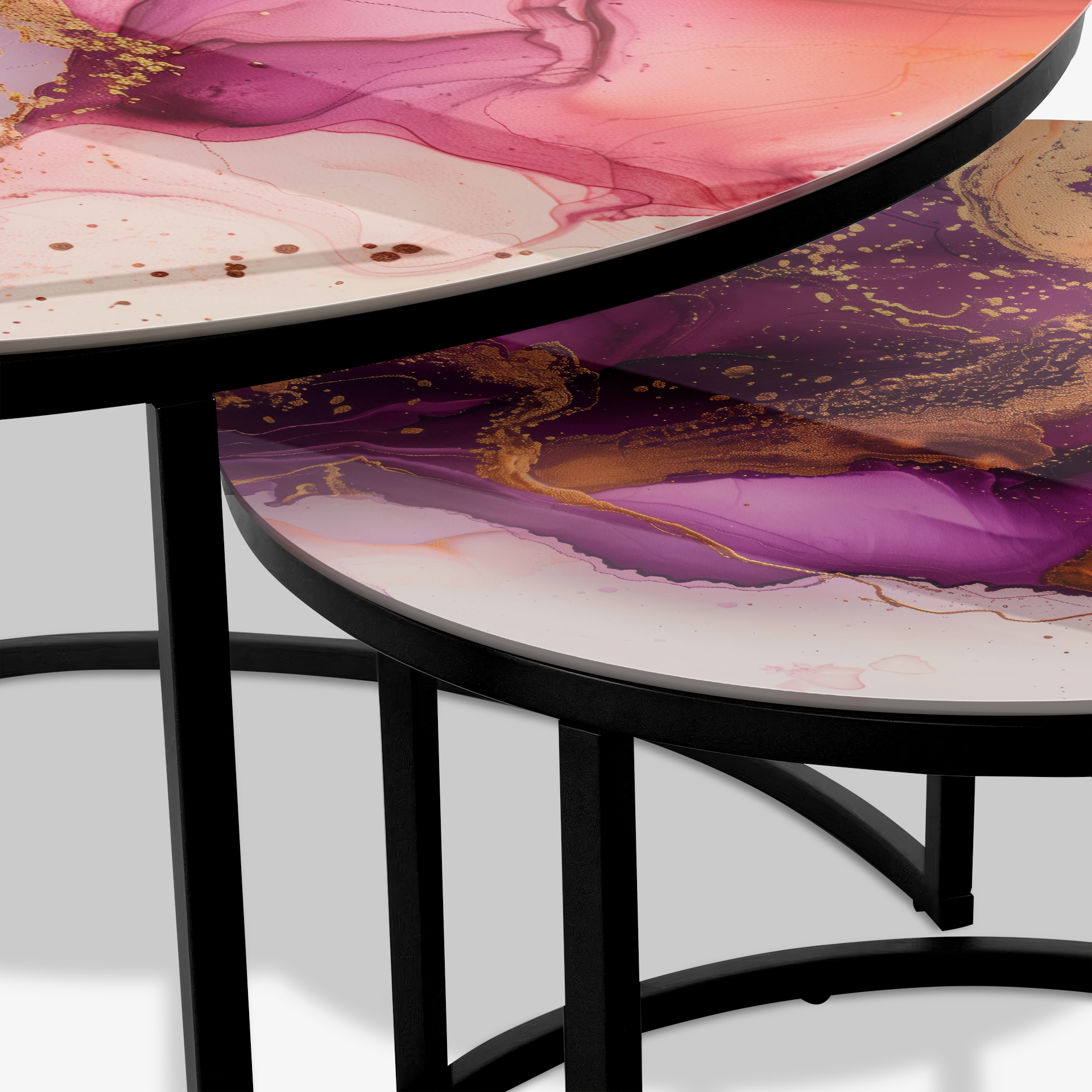 Mesa de centro Negro - Mármol Morado