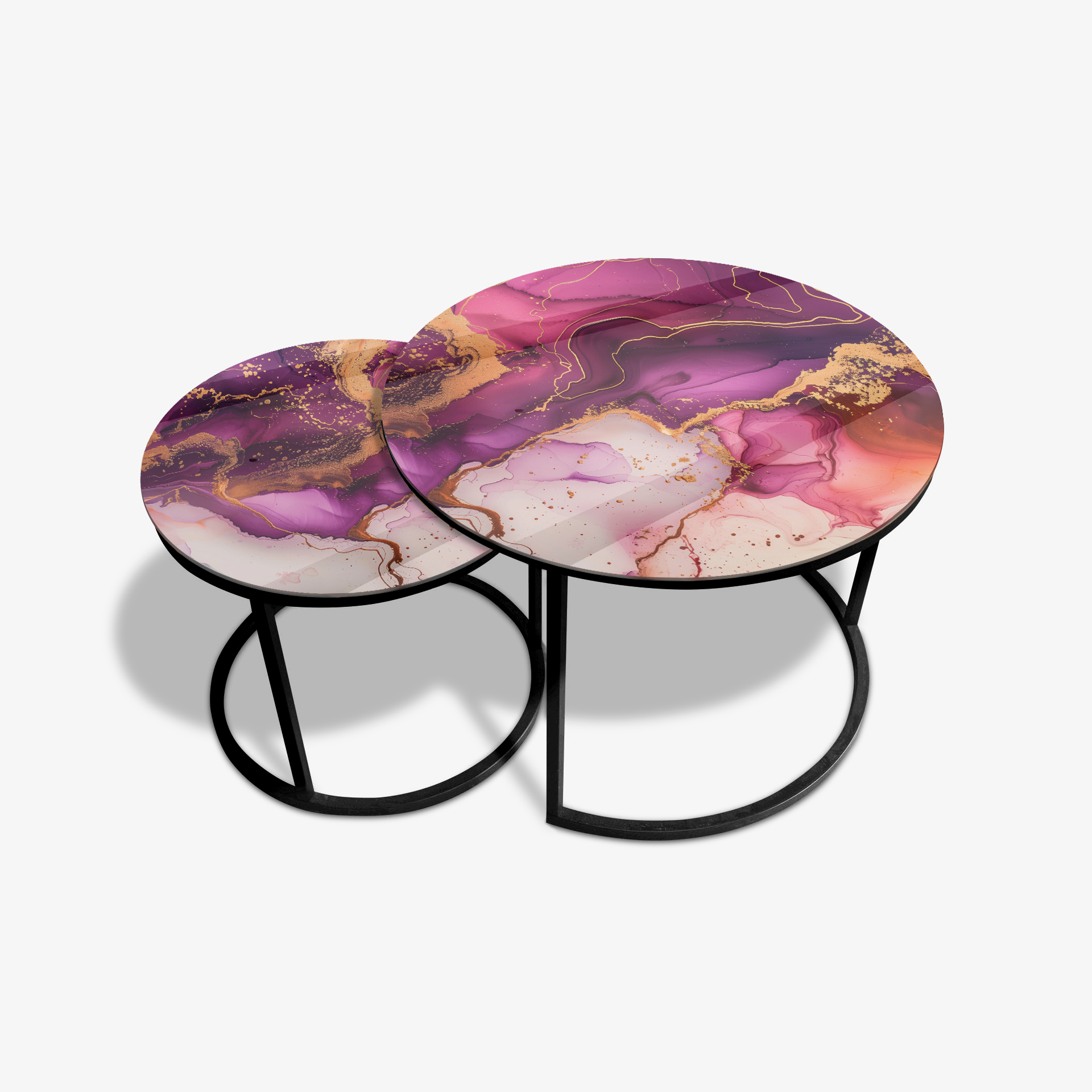 Mesa de centro Negro - Mármol Morado