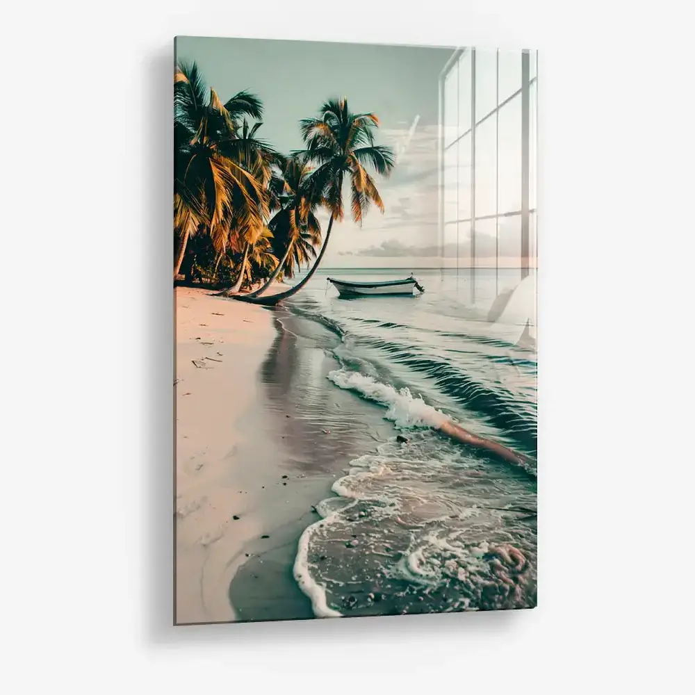 Palm Dusk Shore – Vidrio