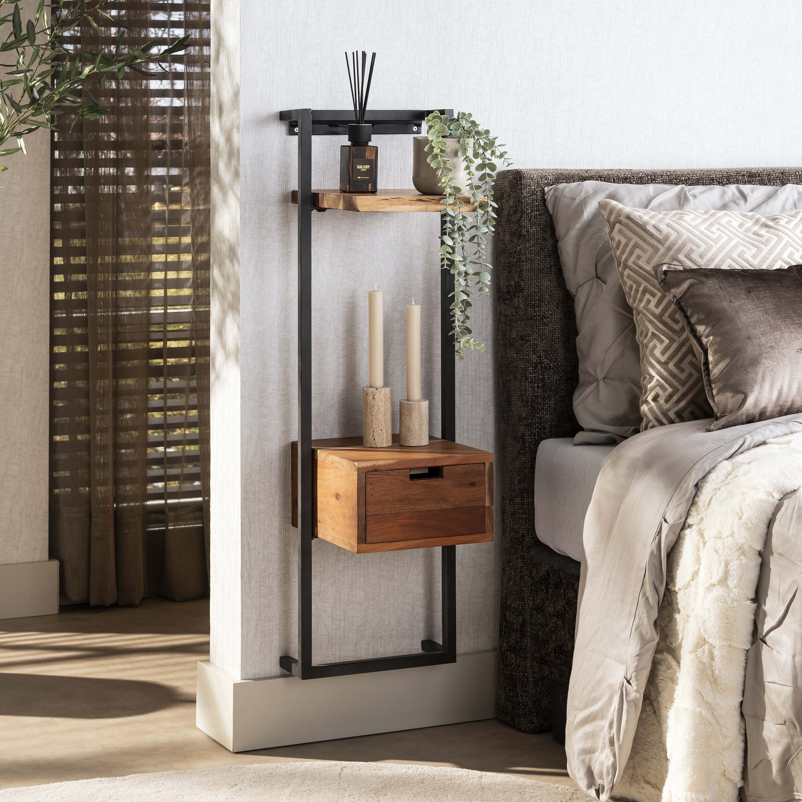 Mesita de noche air solid XS / Acacia maciza natural