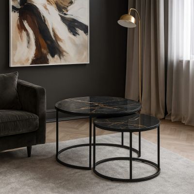 Mesa de centro Negro - The Hague Gold