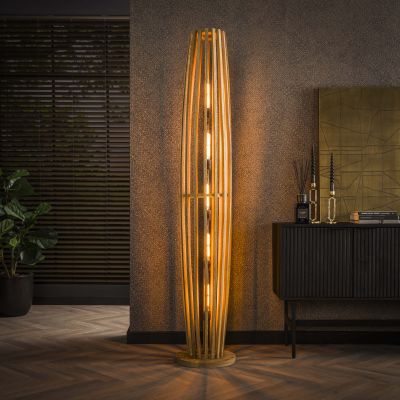 Lámpara de pie 5L orbit XL / Mango macizo natural