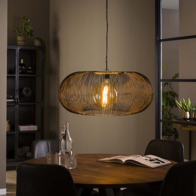 Lámpara colgante Ø70 cobre twist / Níquel negro