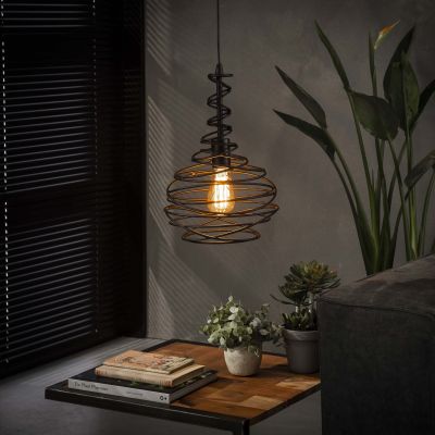 Lámpara colgante 1x Ø25 cono giratorio / Negro