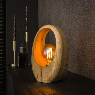 Lámpara de mesa 1L Arco madera / Mango macizo natural