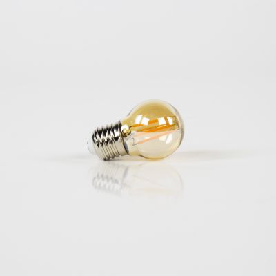 Bombilla de filamento LED G45 Ø4,5 cm - Vidrio ámbar