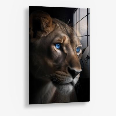 Gazing Lioness – Vidrio