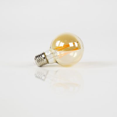 Fuente de luz LED [G70] bola de filamento Ø7 / Vidrio color ámbar