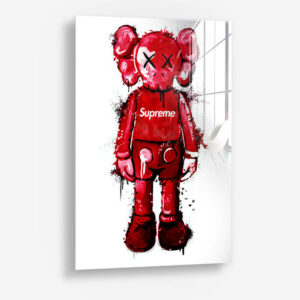 Red BearbrickGlass-Detail-1